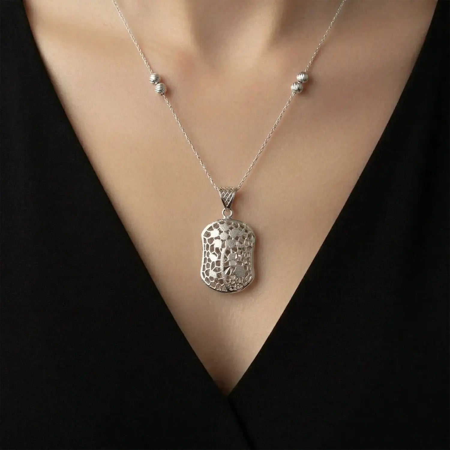 Elegant Filigree Drop Pure Silver Necklace Set- Made With Pure 925 Silver