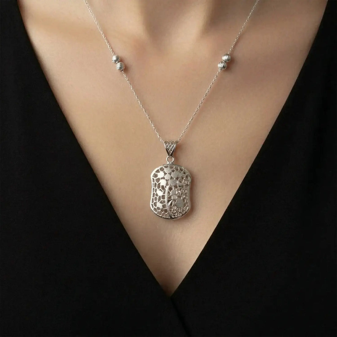 Elegant Filigree Drop Pure Silver Necklace Set- Made With Pure 925 Silver
