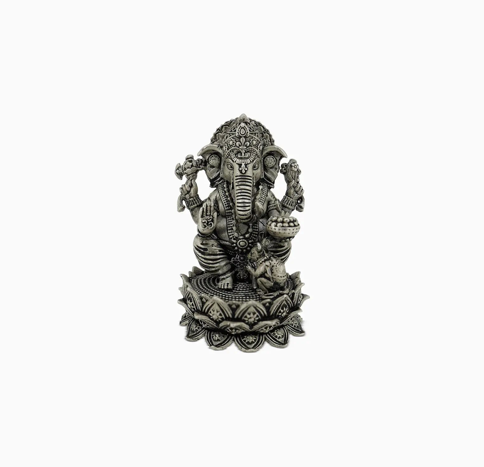 Pure Silver Lord Ganesha Idol – Antique Finish- Made With Pure 925 Silver