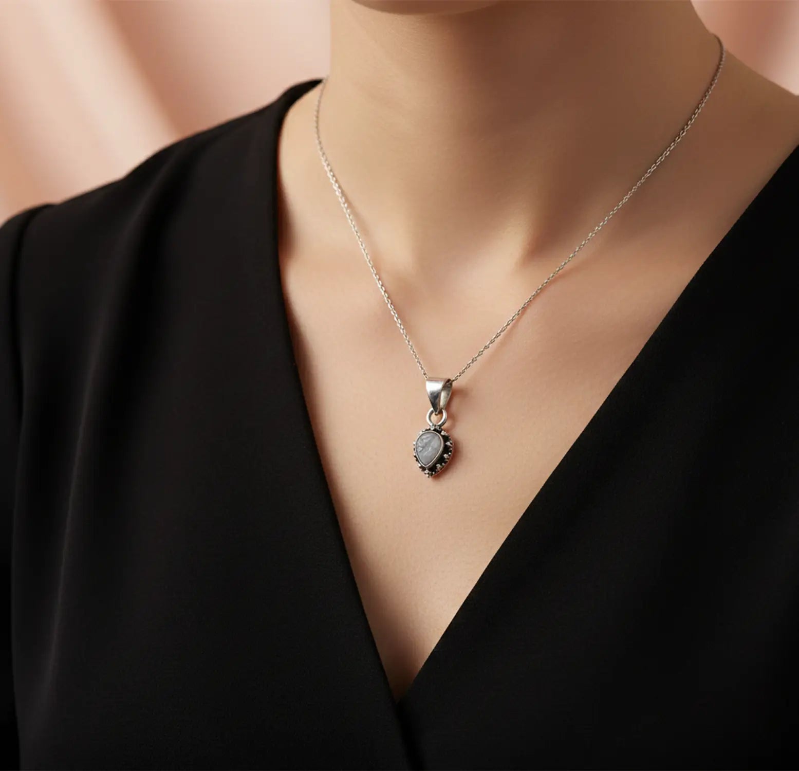 Vintage Teardrop Pure Silver Pendant- Made With Pure 925 Silver