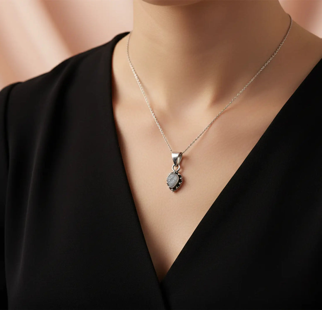 Vintage Teardrop Pure Silver Pendant- Made With Pure 925 Silver