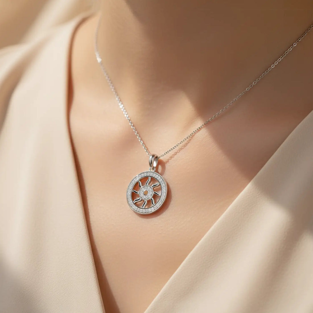 Radiant Wheel of Life Silver Pendant Made With Pure 925 Silver