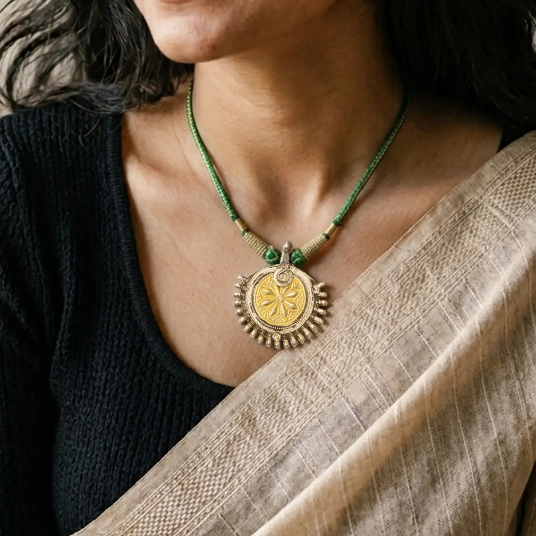 Royal Sunburst Traditional Pure Silver Pendant - Made With Pure 925 Silver