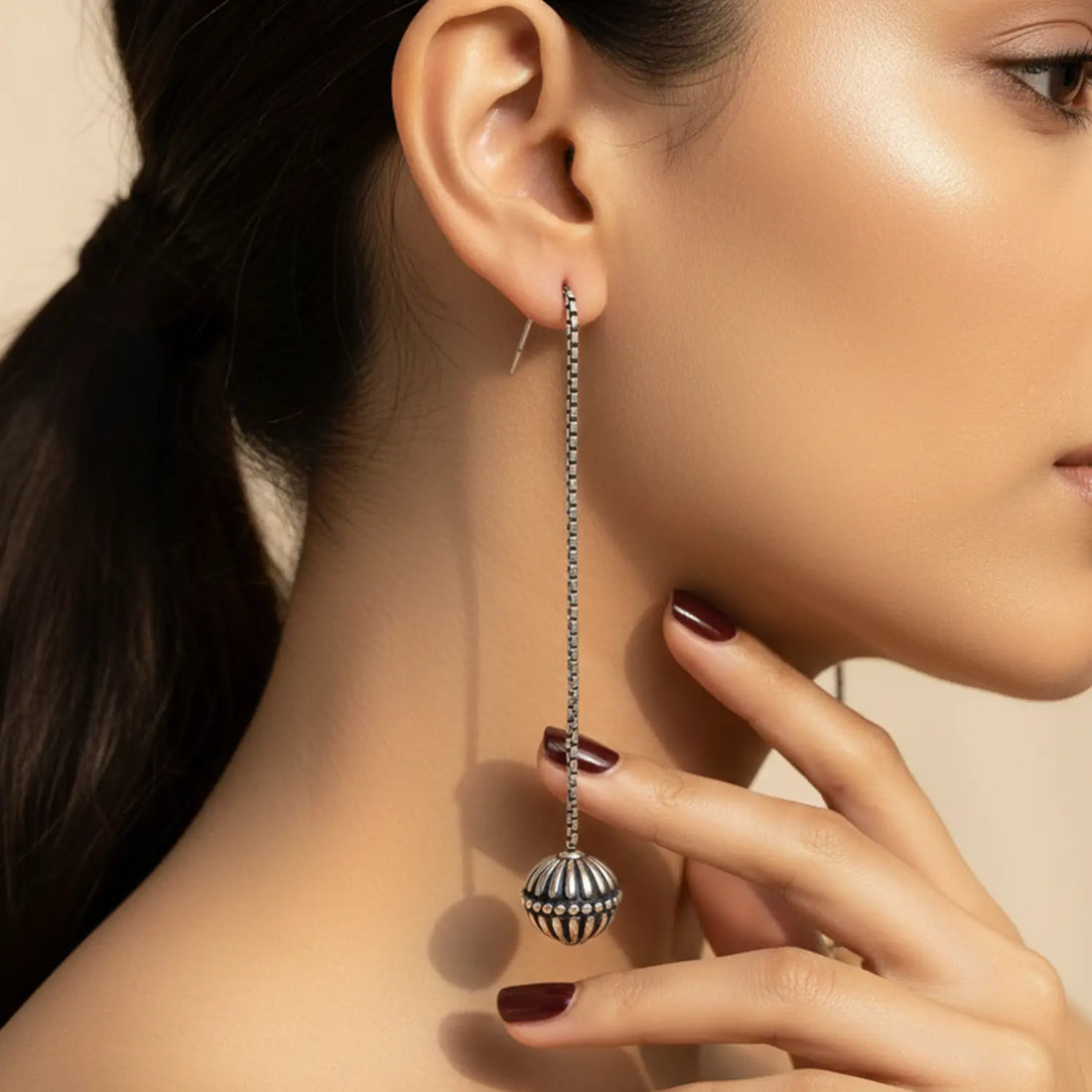 Elegant Floral Drop Pure Silver Earrings - Made With Pure 925 Silver
