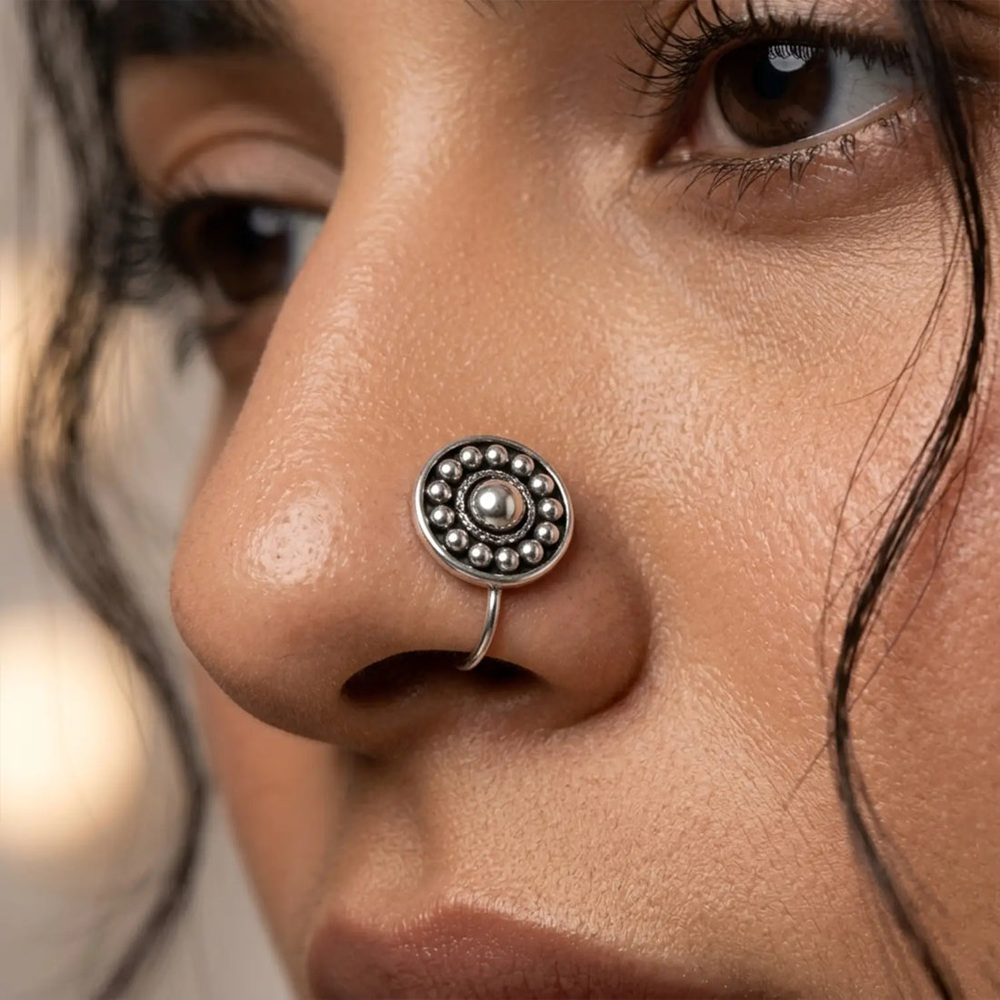 Classic Floral Pure Silver Nose Pin- Made With Pure 925 Silver