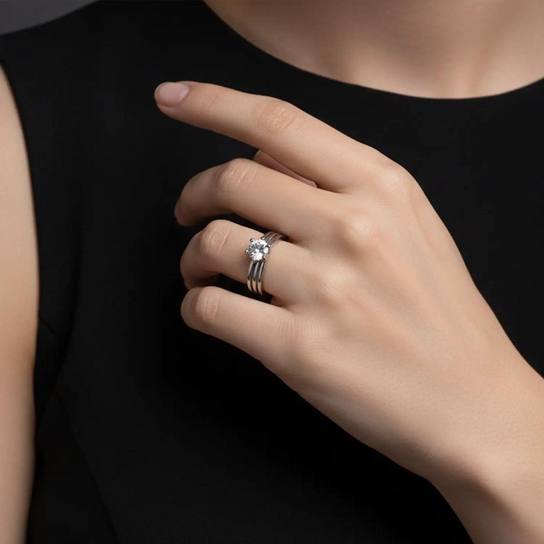 Classic Solitaire Sterling Silver Ring - Made With Pure 925 Silver