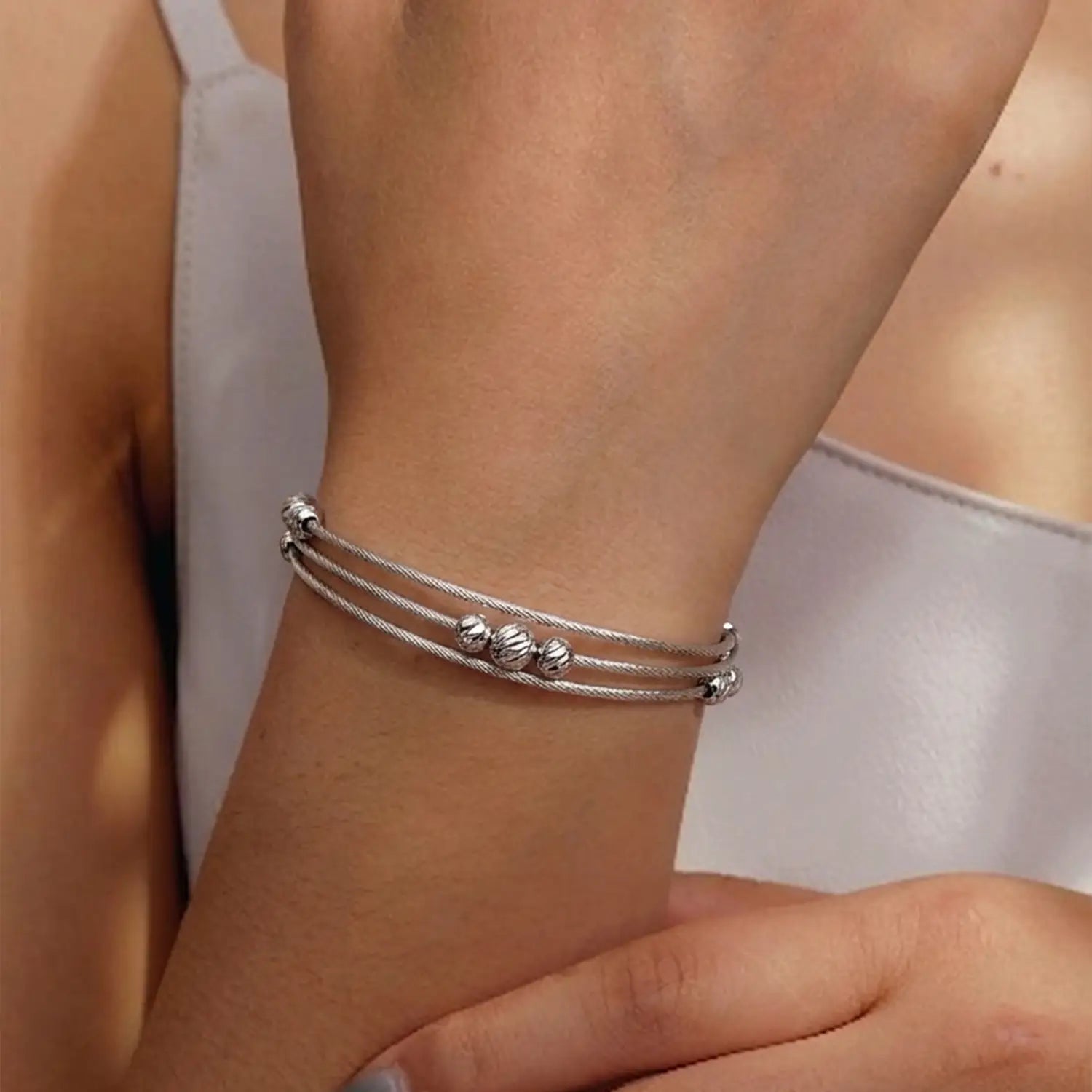 Dual Line Elegance Silver Bracelet - Made With Pure 925 Silver