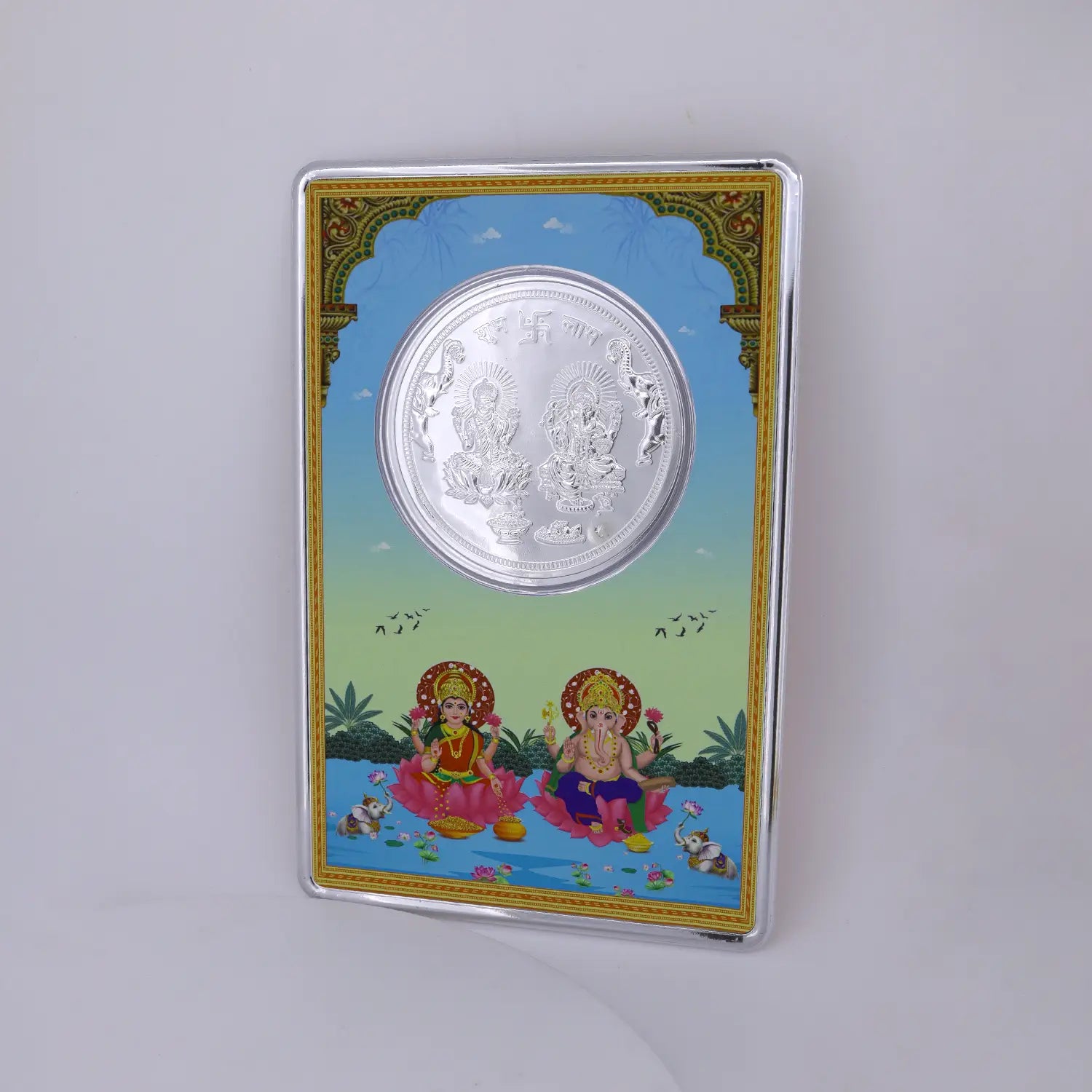 999 Pure Silver Lakshmi Ganesh Coin - Made With Pure 925 Silver