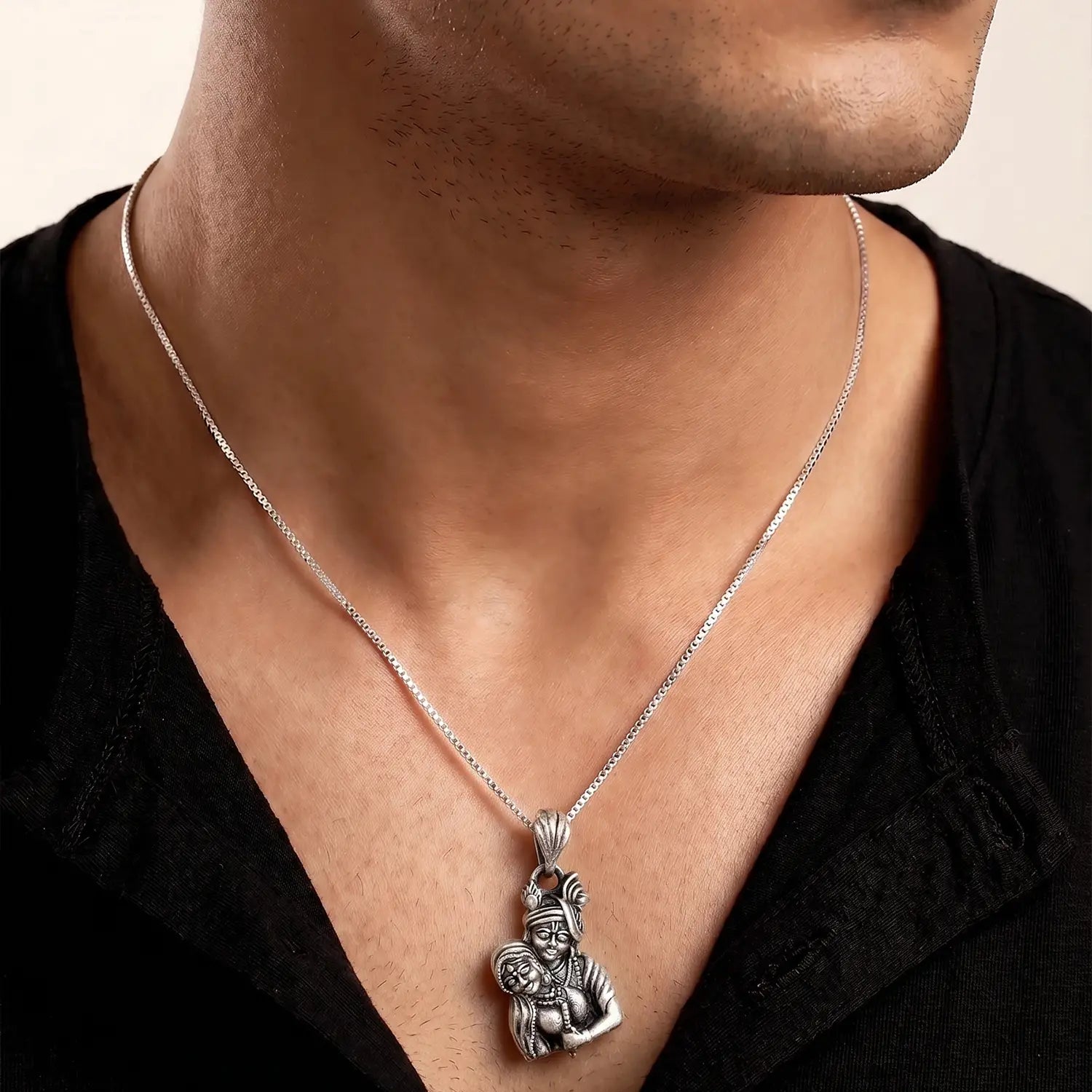 Divine Krishna Silver Pendant - Made With Pure 925 Silver