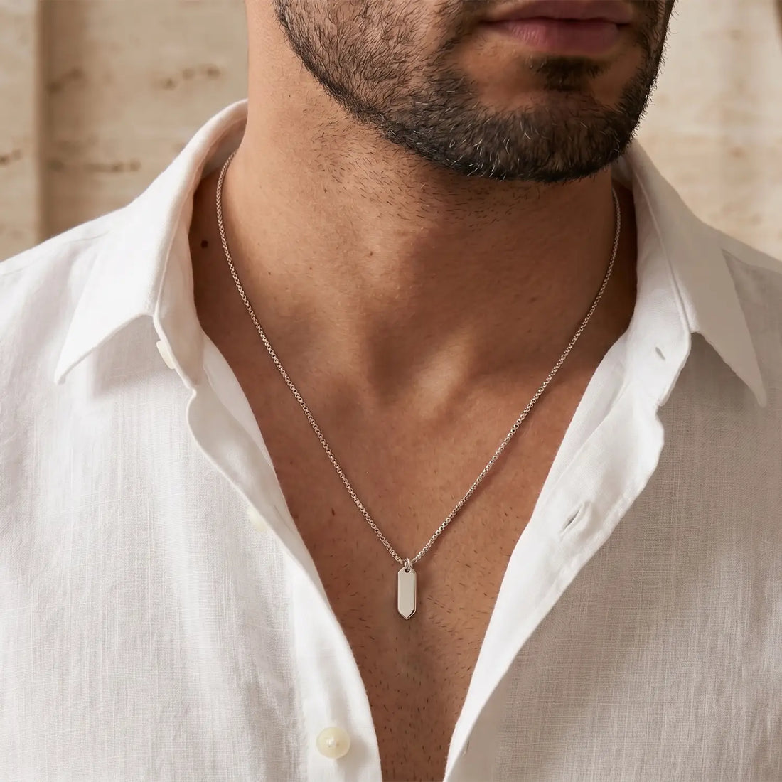 Minimalist Crystal Bar Pure Silver Pendant - Made With Pure 925 Silver