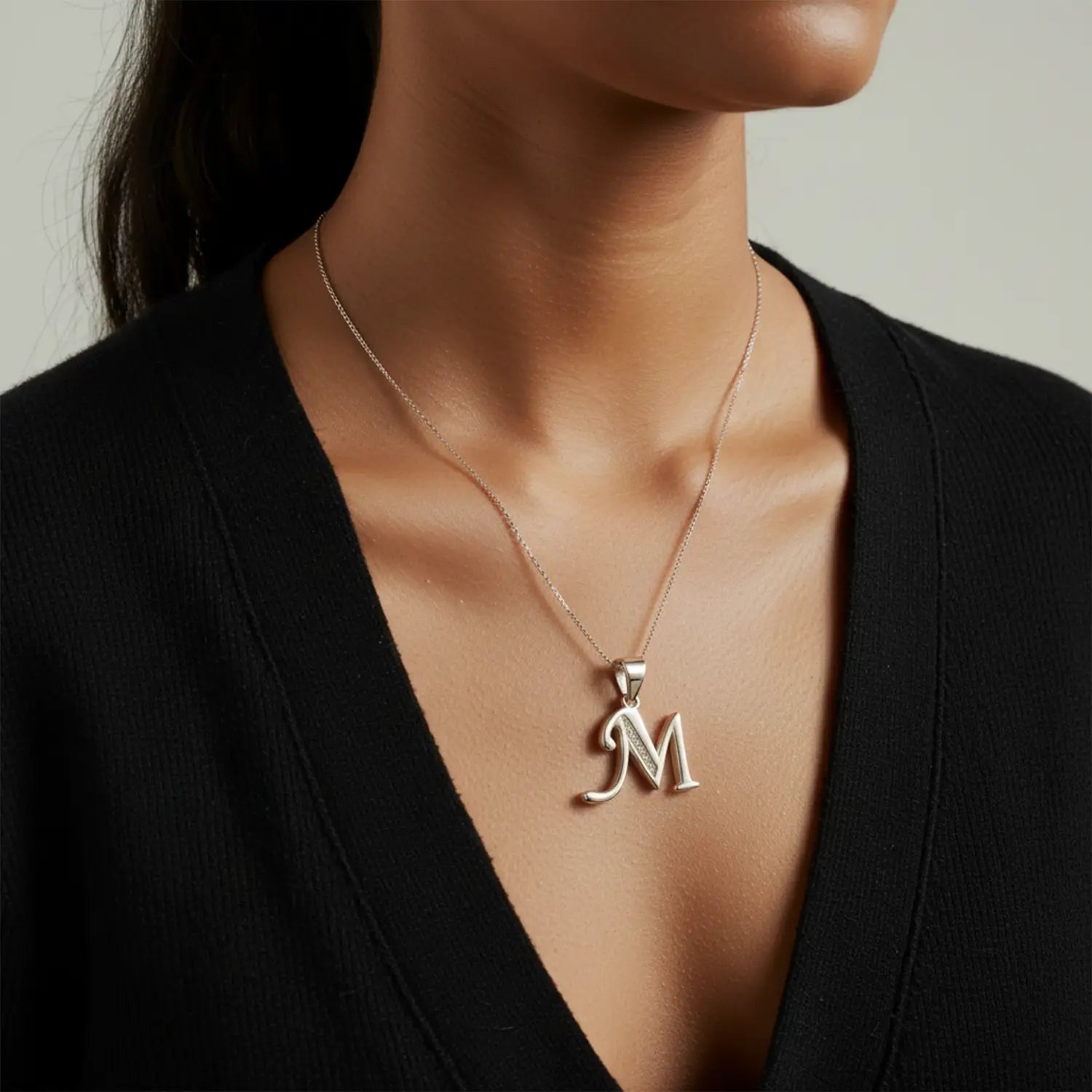 Silver Initial “M” Pendant- Made With Pure 925 Silver