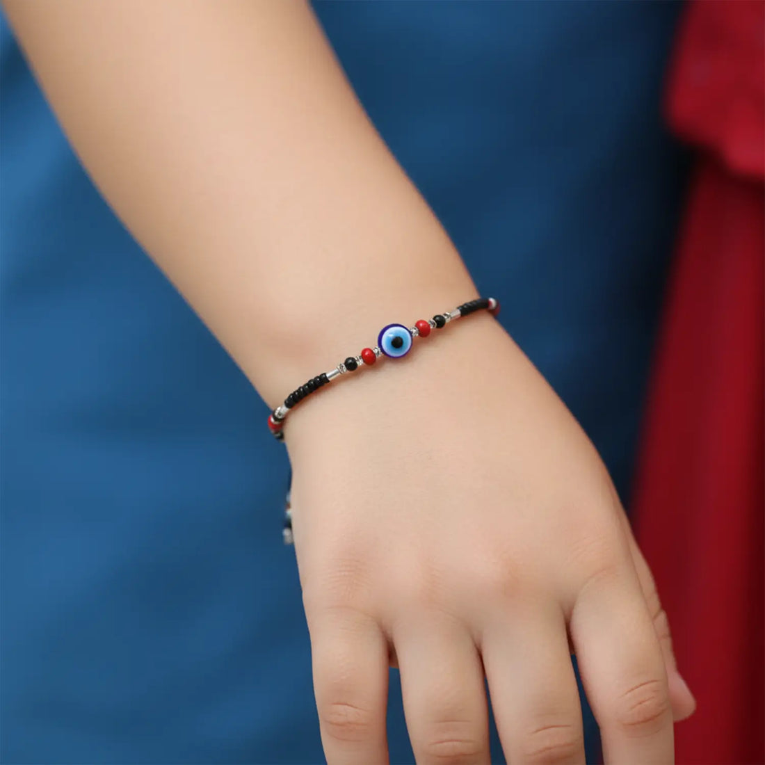 Little Guard Evil Eye Silver Bracelet Duo- Made With Pure 925 Silver