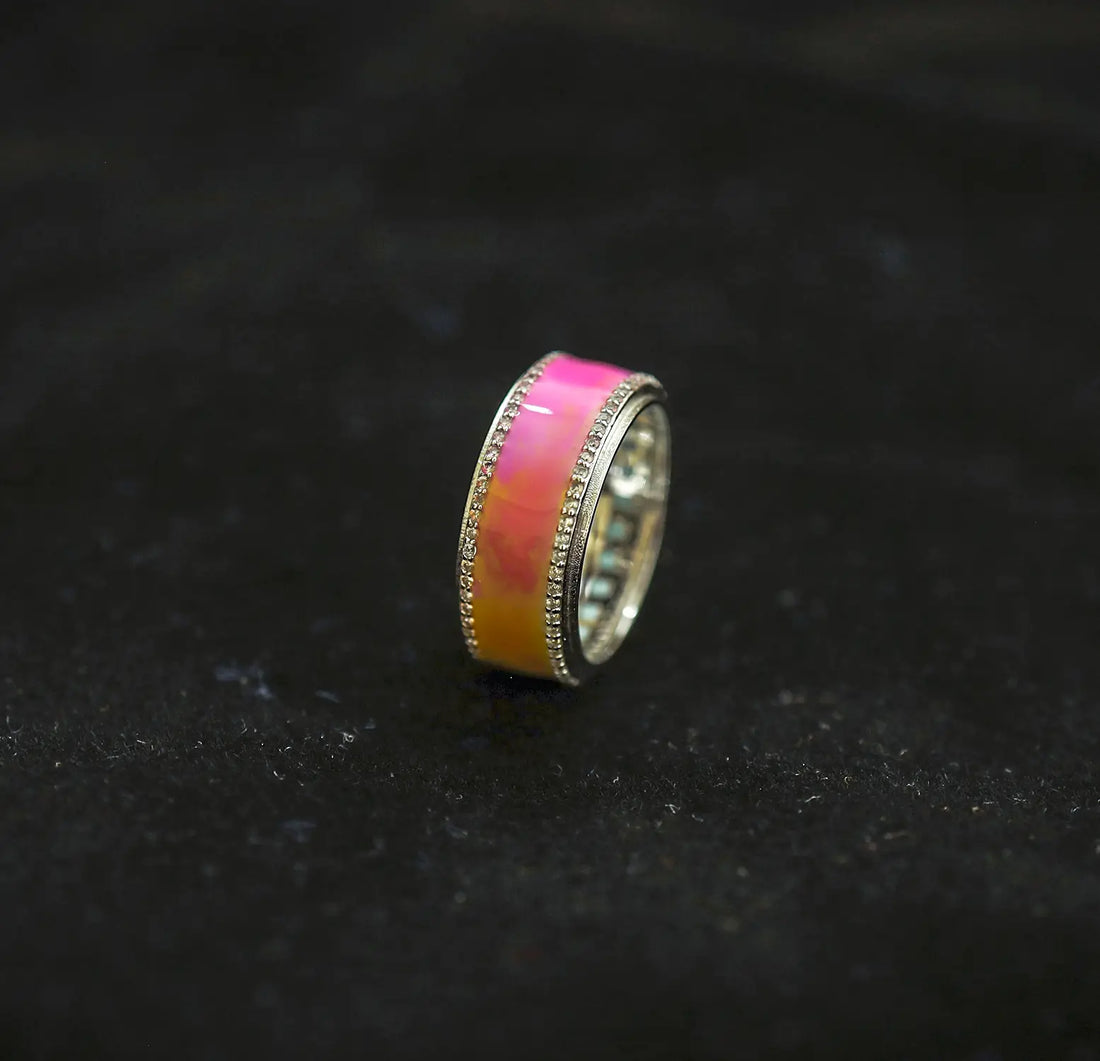 Sunrise Aura Pure Silver Band Ring - Made With Pure 925 Silver