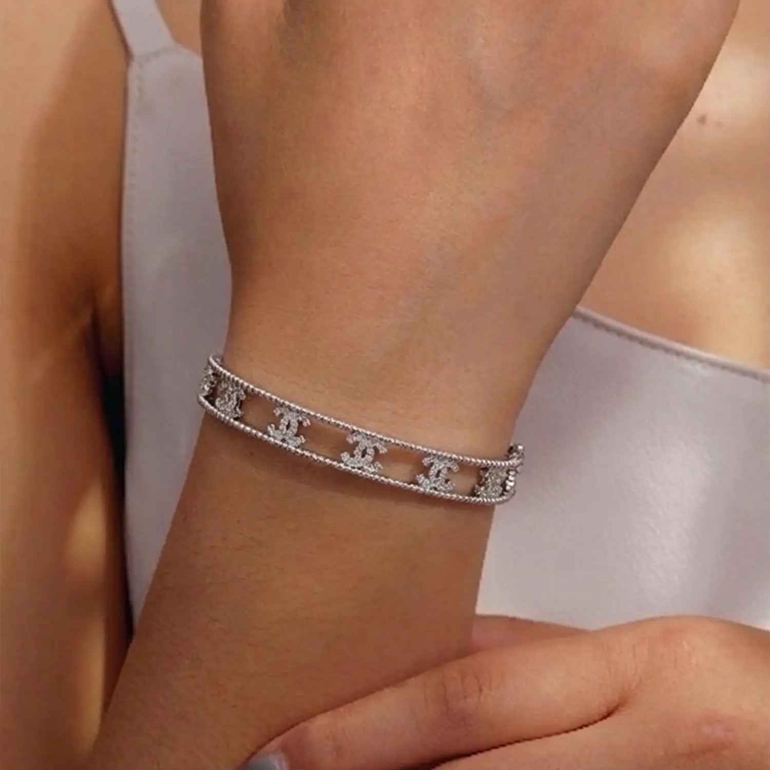 Luxury Pure Silver CZ Designer Bracelet - Made With Pure 925 Silver
