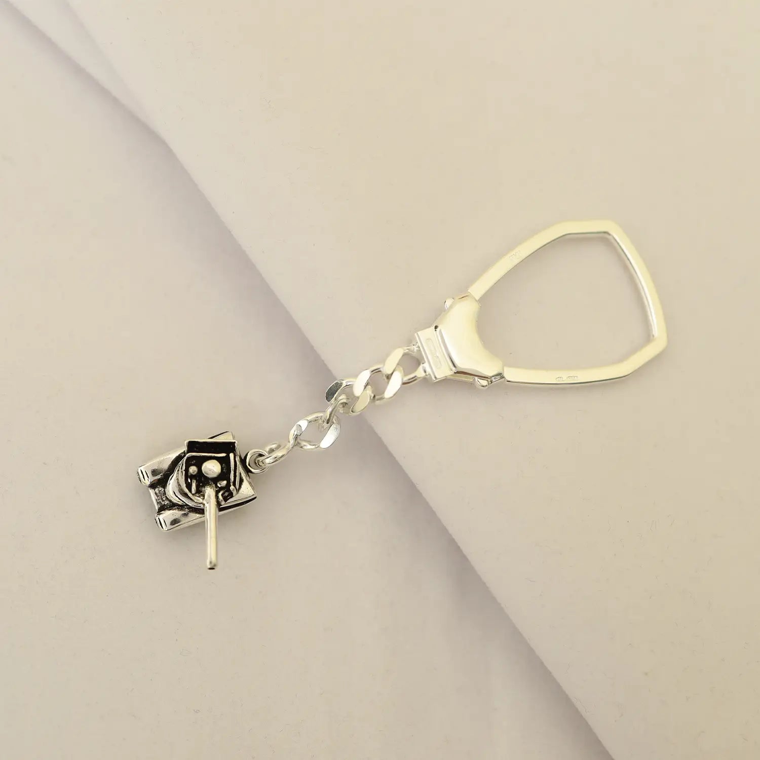 Pure Silver Tank Keychain  - Made With Pure 925 Silver