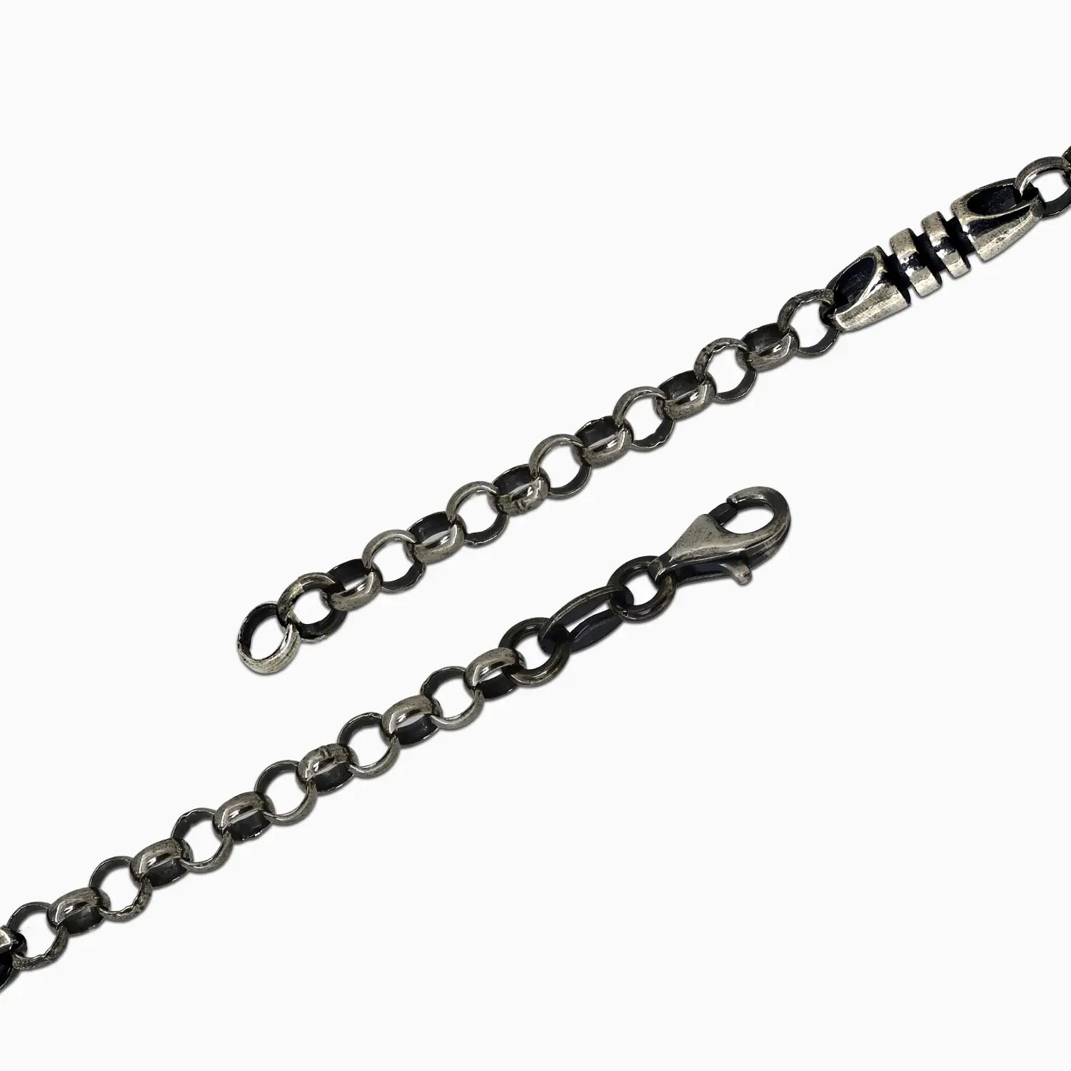 Oxidized Round-Link Silver Bracelet - Made With Pure 925 Silver