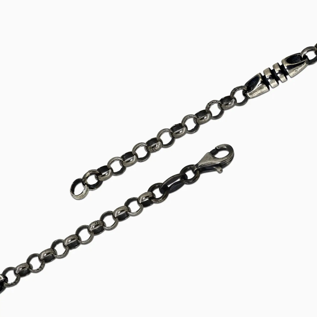 Oxidized Round-Link Silver Bracelet - Made With Pure 925 Silver