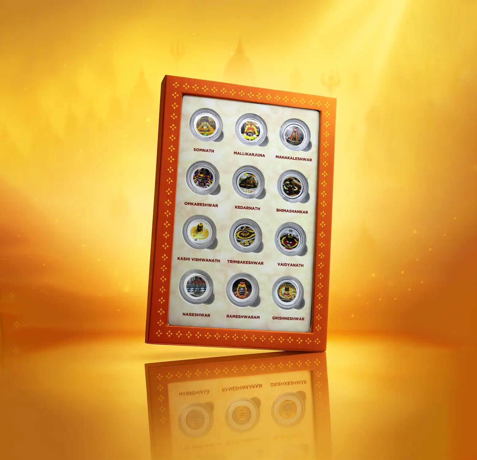 12 Jyotirlinga Pure Silver Coin Collection  - Made With Pure 999 Silver