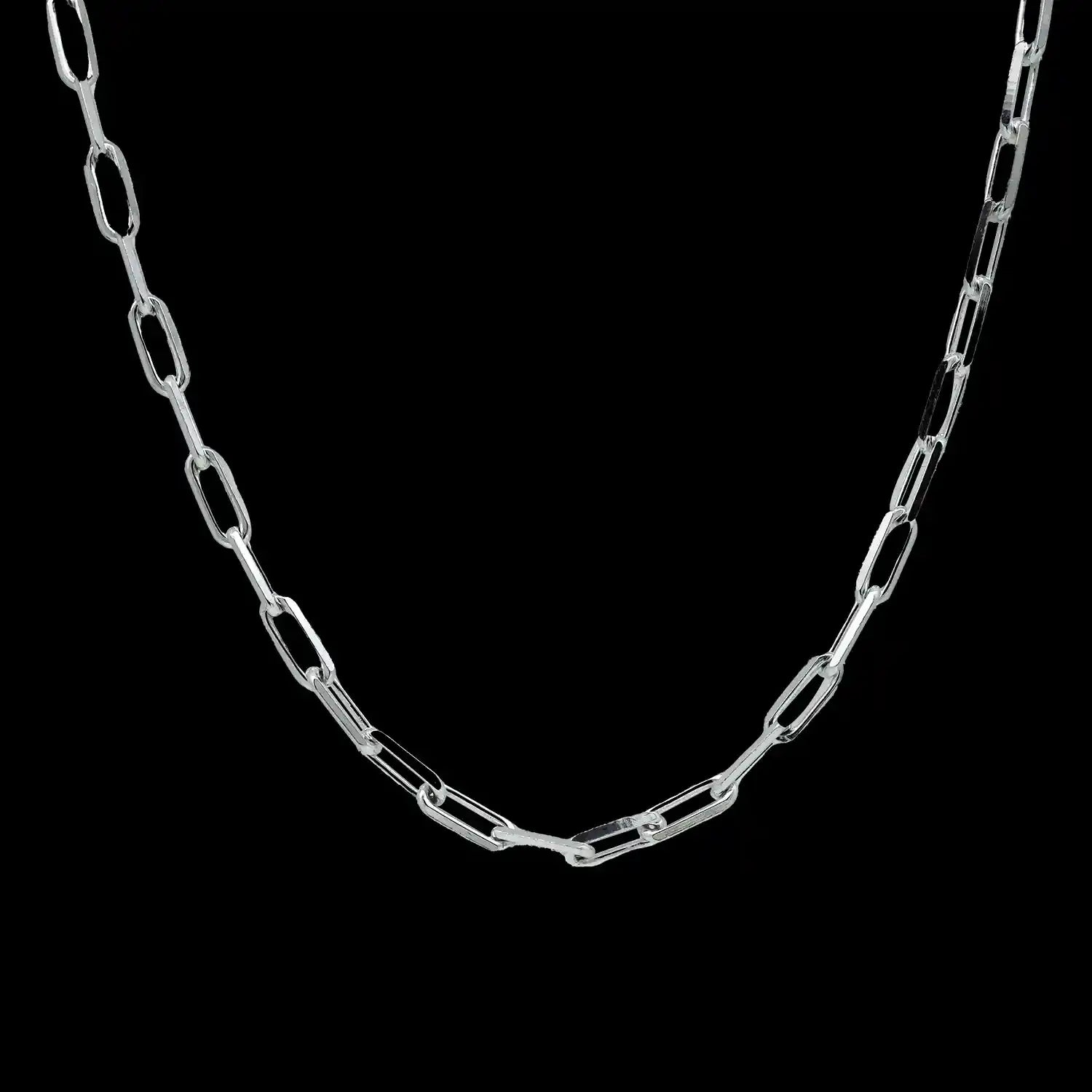 Sterling Silver Paperclip Chain for Men- Made With Pure 925 Silver