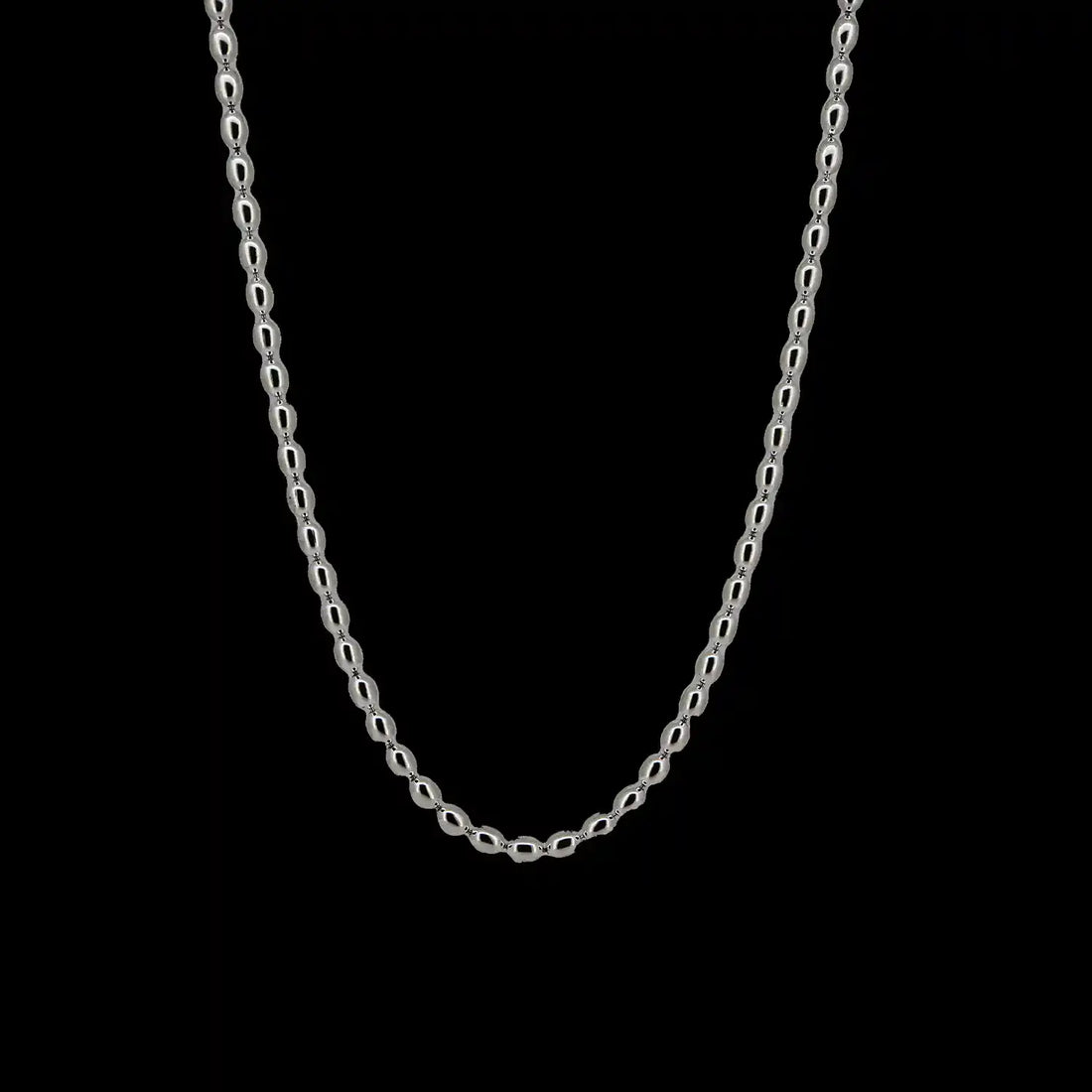 Classic Sterling Silver Bead Chain for Men- Made With Pure 925 Silver