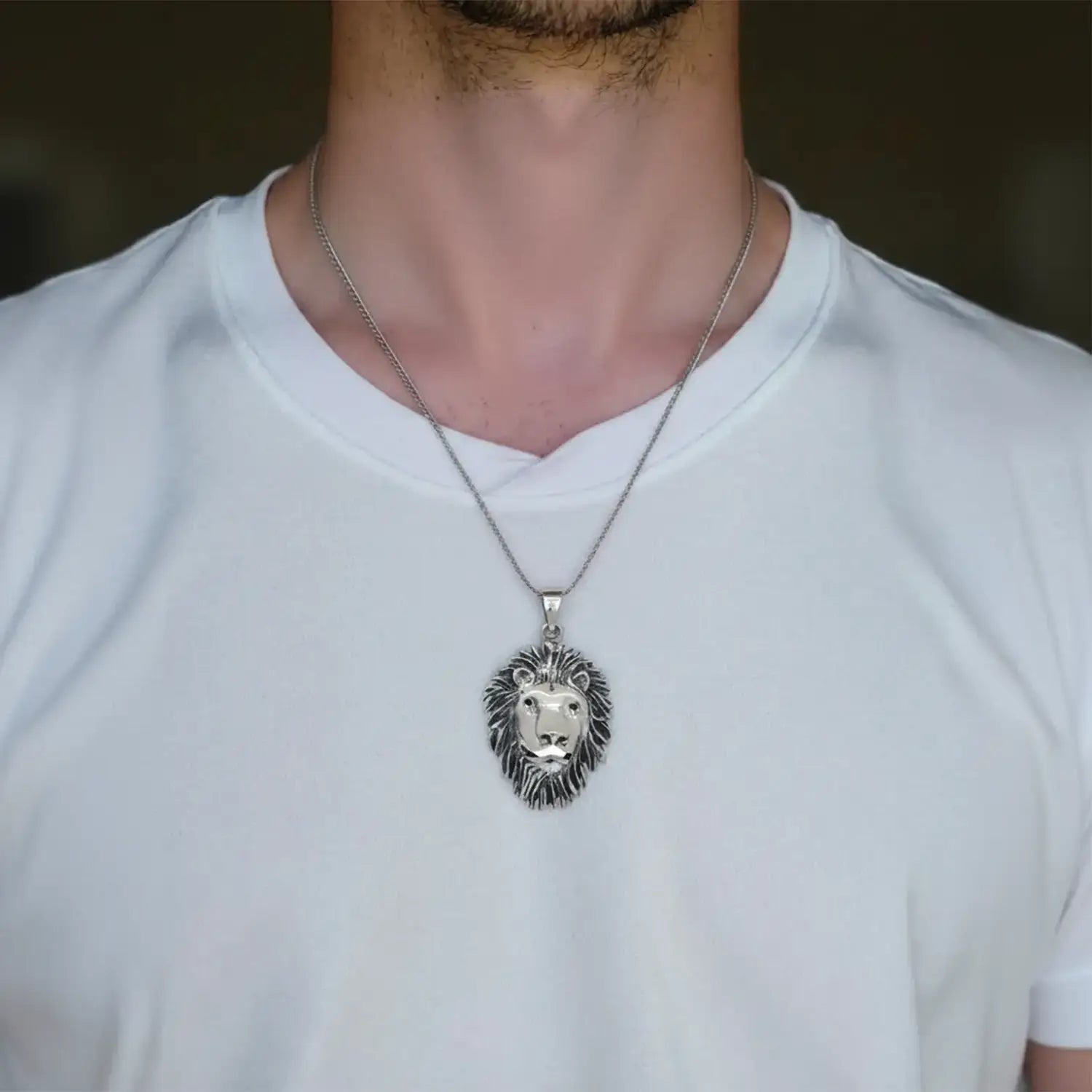 Pure Silver Lion Head Pendant- Made With Pure 925 Silver