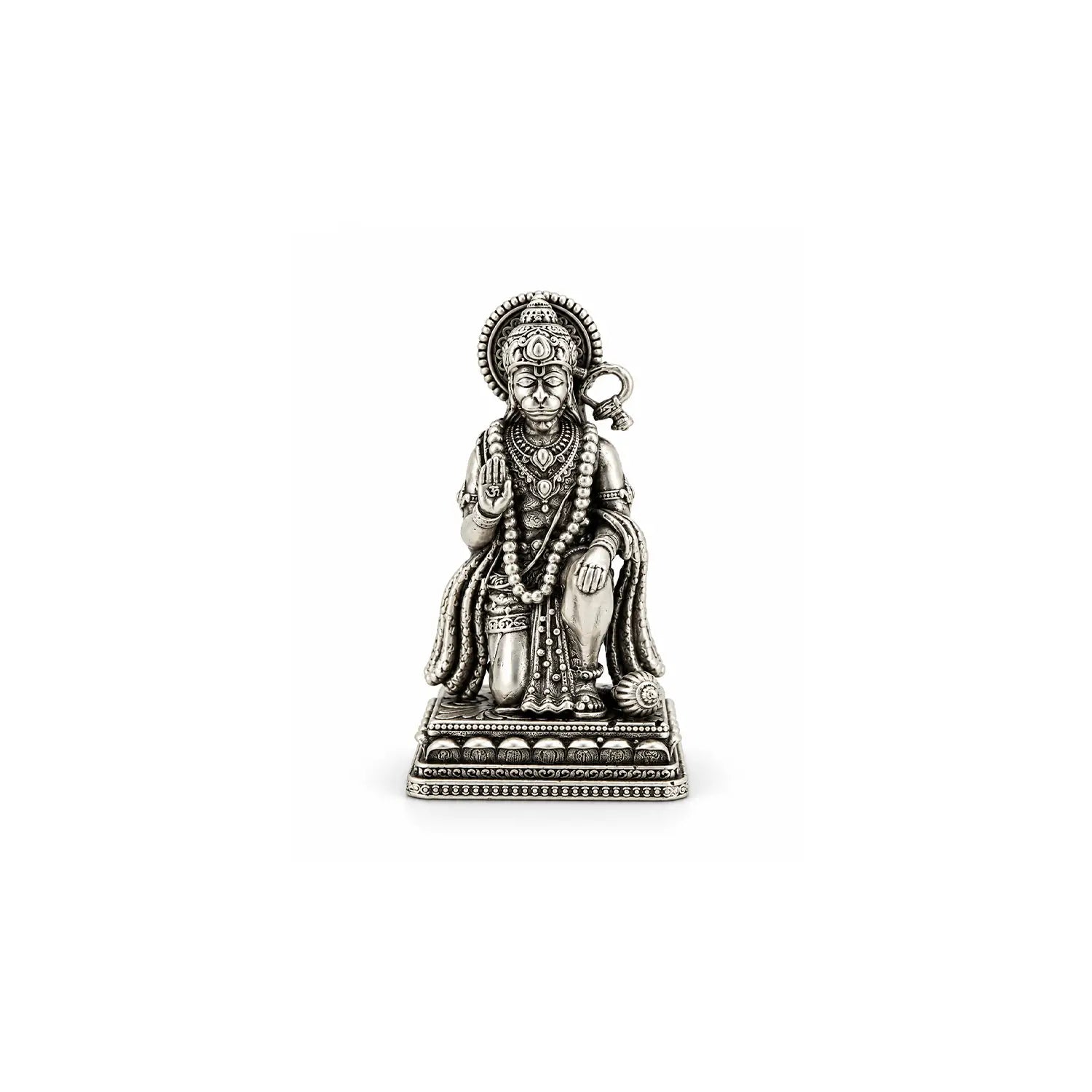 Pure Silver Lord Hanuman Idol – Antique Finish- Made With Pure 925 Silver