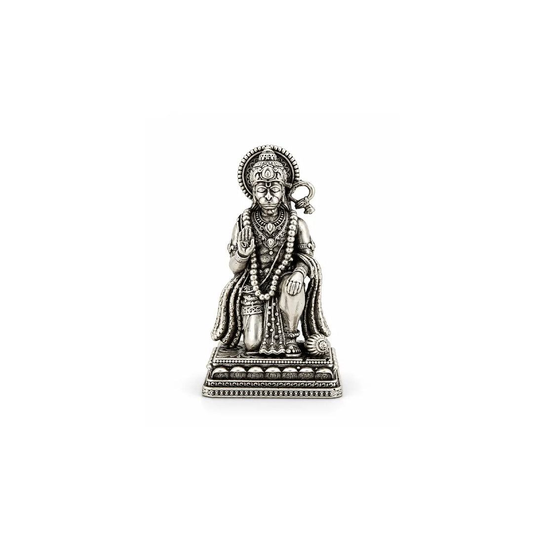 Pure Silver Lord Hanuman Idol – Antique Finish- Made With Pure 925 Silver