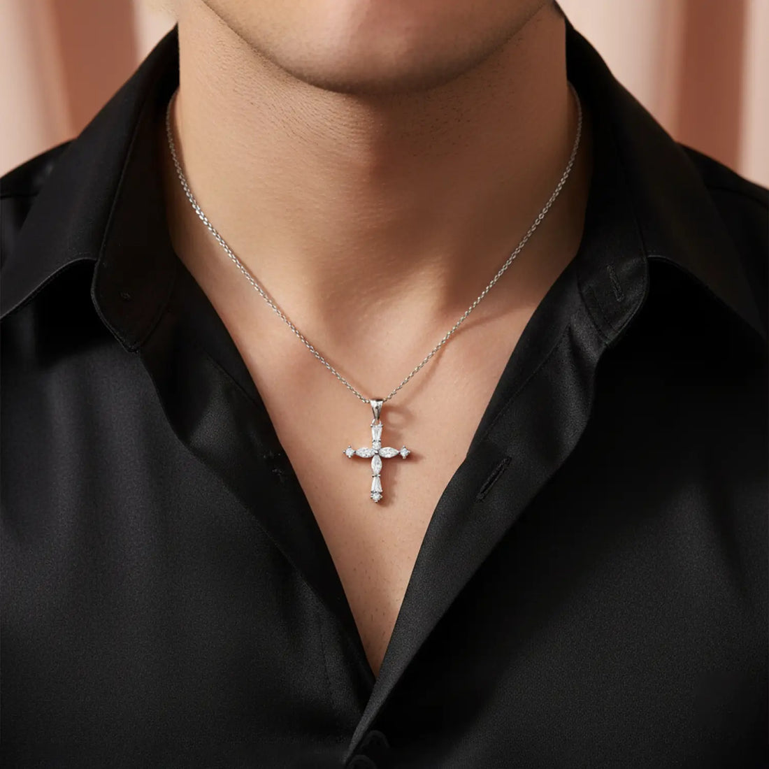 Elegant Silver Cross Pendant with Cubic Zirconia - Made With Pure 925 Silver