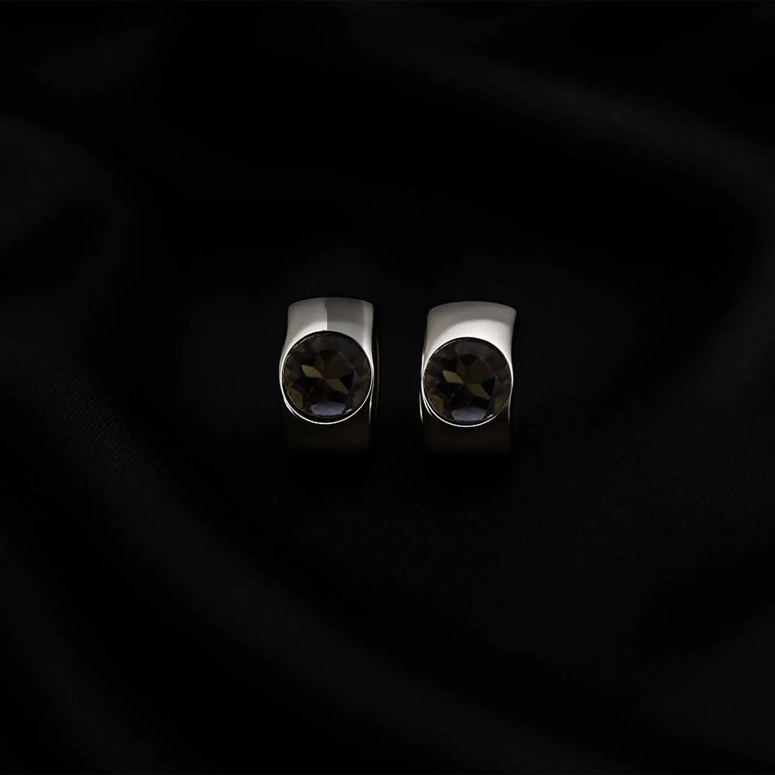 Silver Earrings with Smoky Quartz Accent- Made With Pure 925 Silver