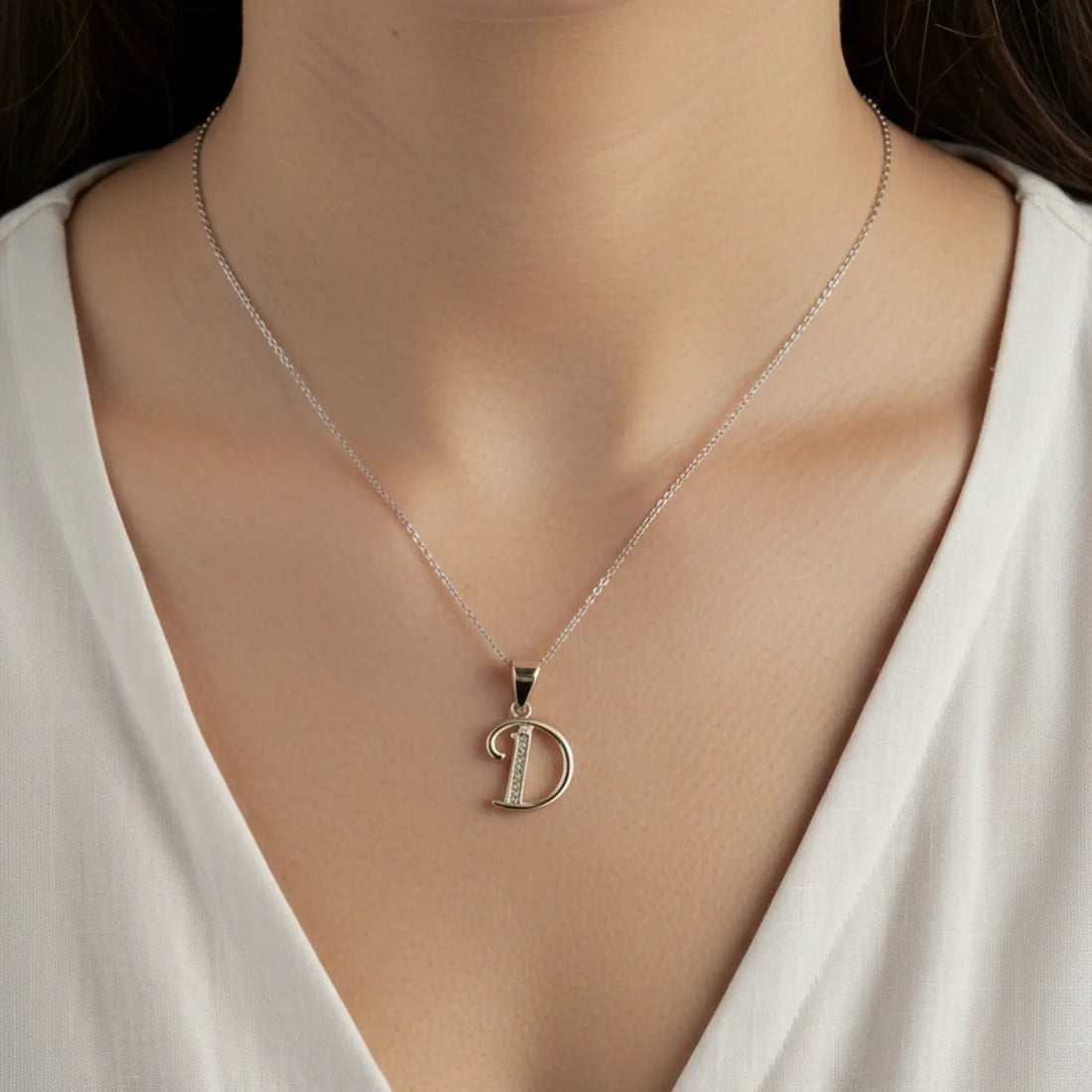 Silver Initial “D” Pendant - Made With Pure 925 Silver