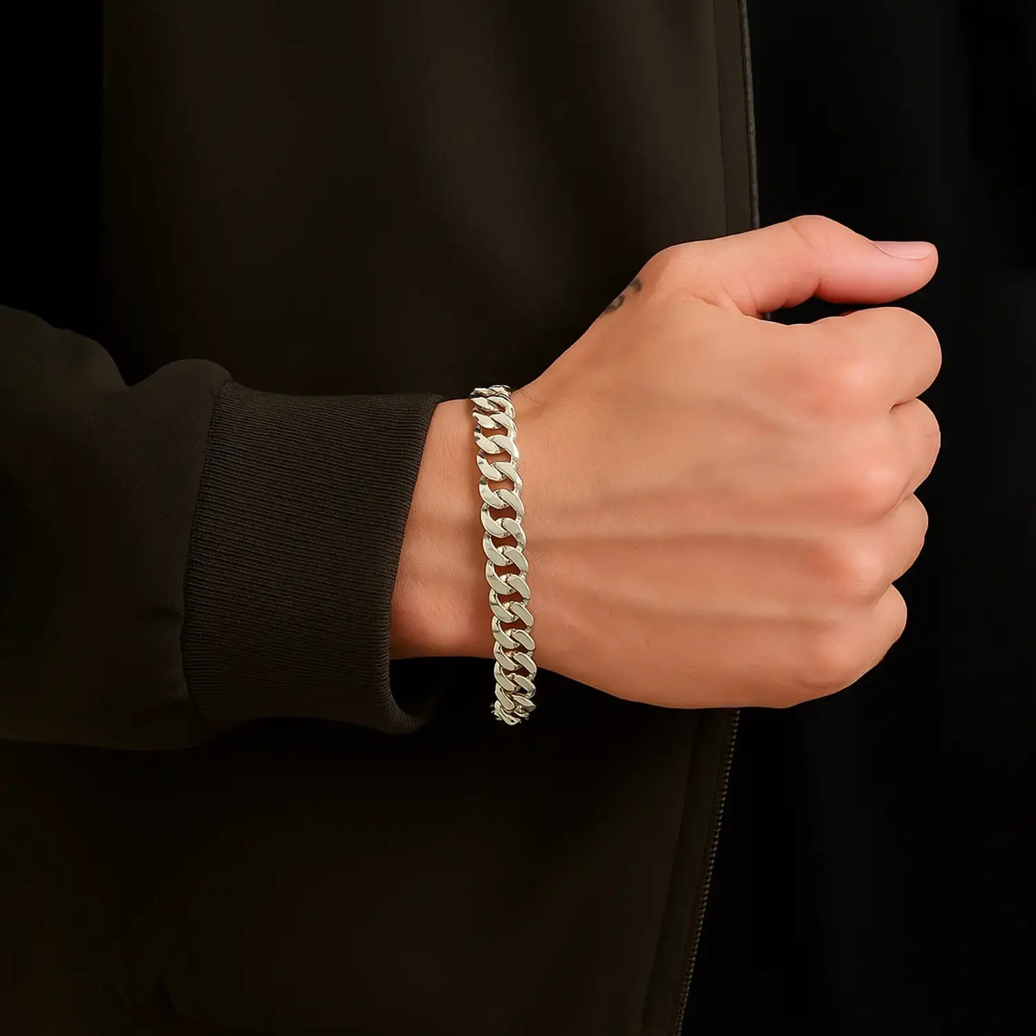 Cuban Link Pure Silver Bracelet for Men- Made With Pure 925 Silver