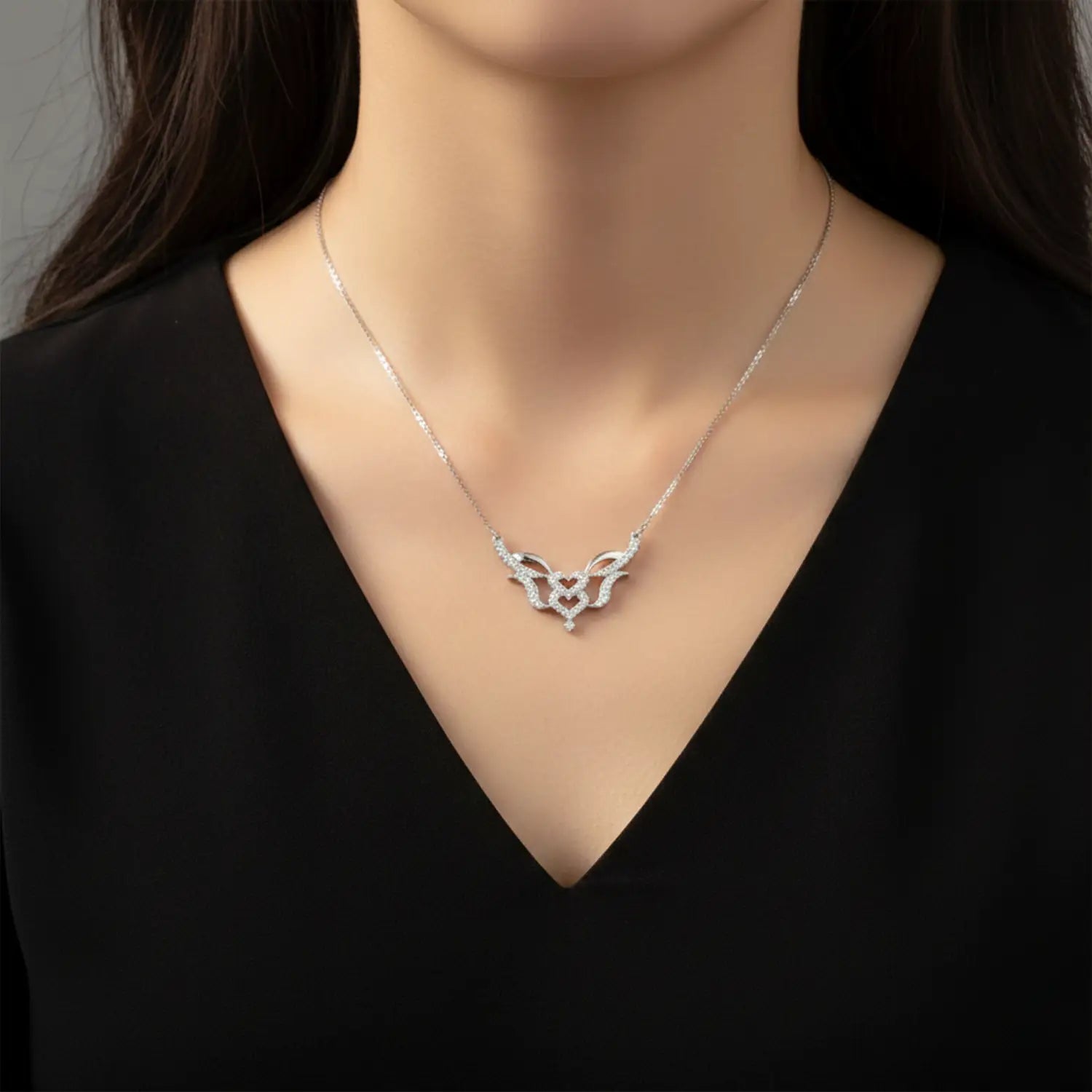 Twin Heart Pure Silver Mangalsutra - Made With Pure 925 Silver