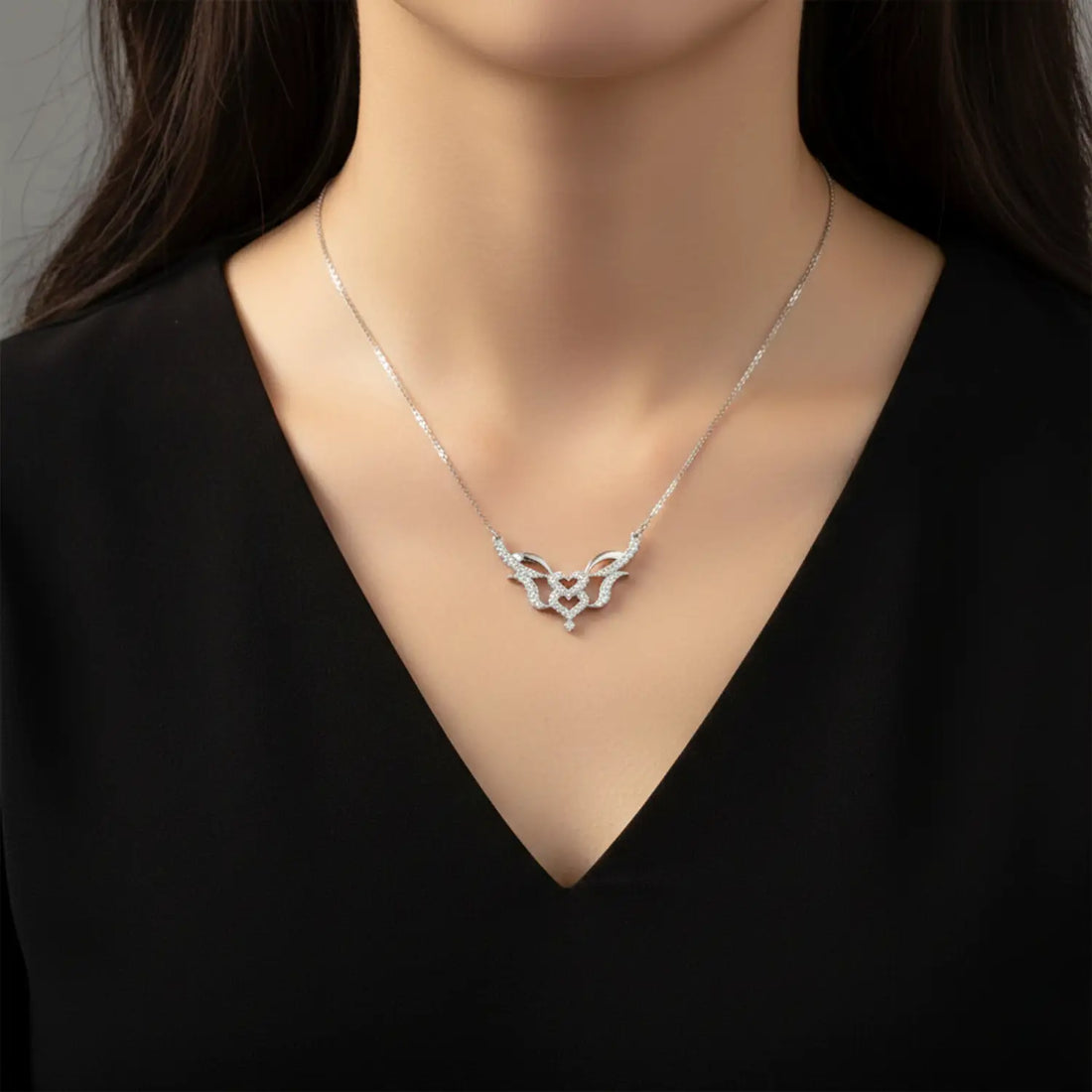 Twin Heart Pure Silver Mangalsutra - Made With Pure 925 Silver