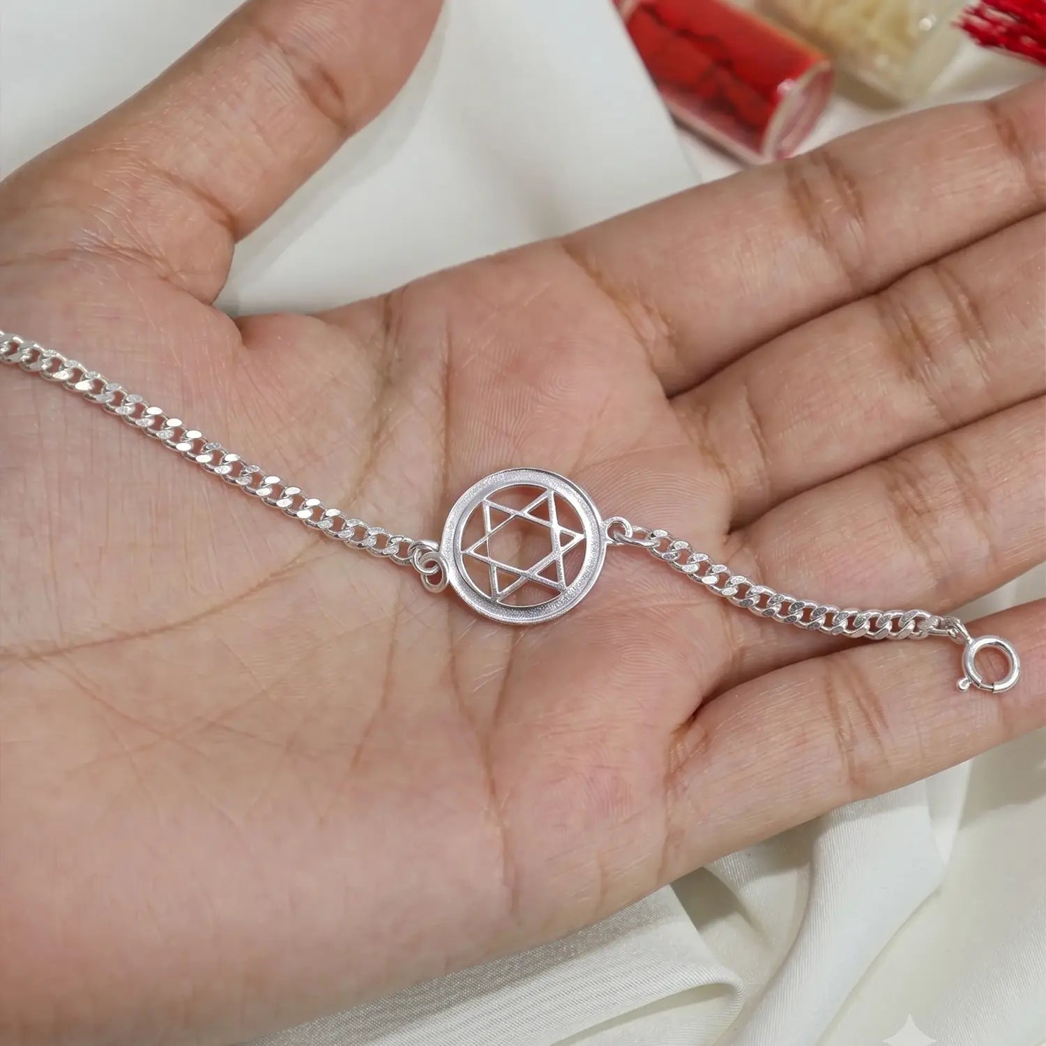 Divine Shree Yantra Silver Bracelet - Made With Pure 925 Silver