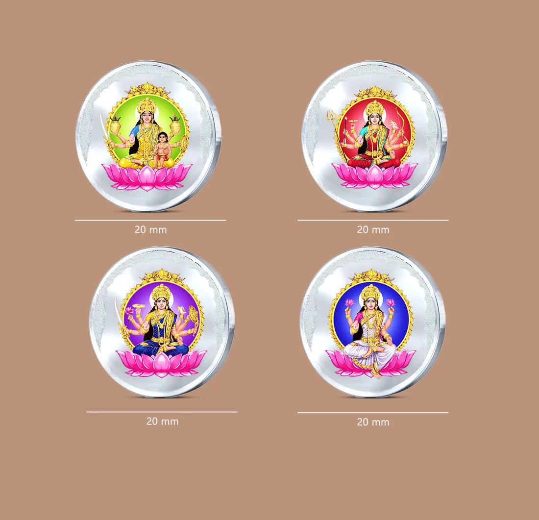 Ashtalakshmi Pure Silver Coin Collection – 8 Forms of Goddess Lakshmi - Made With Pure 999 Silver
