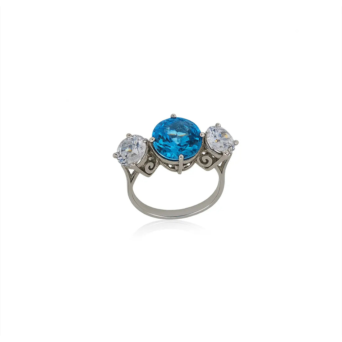 Regal Blue Sparkle Pure Silver Ring - Made With Pure 925 Silver