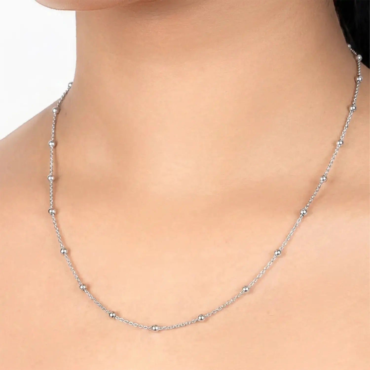Elegant Beaded Minimal Chain- Made With Pure 925 Silver
