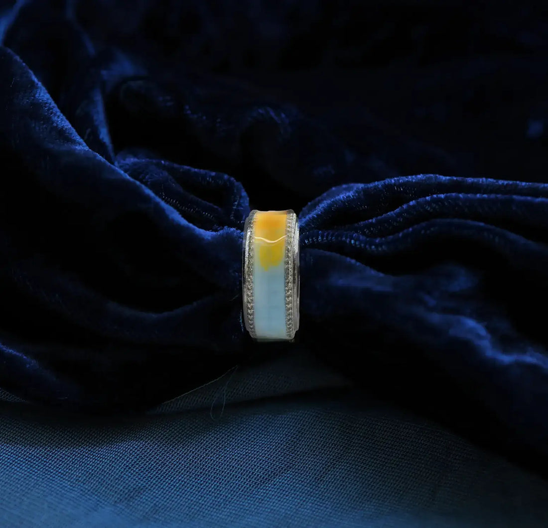 Sunset Glow Pure Silver Band Ring - Made With Pure 925 Silver