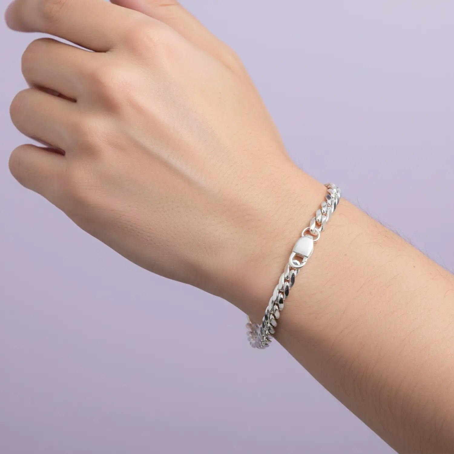 Classic Pure Silver Curb Chain Bracelet - Made With Pure 925 Silver