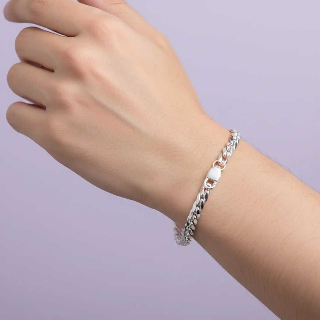 Classic Pure Silver Curb Chain Bracelet - Made With Pure 925 Silver