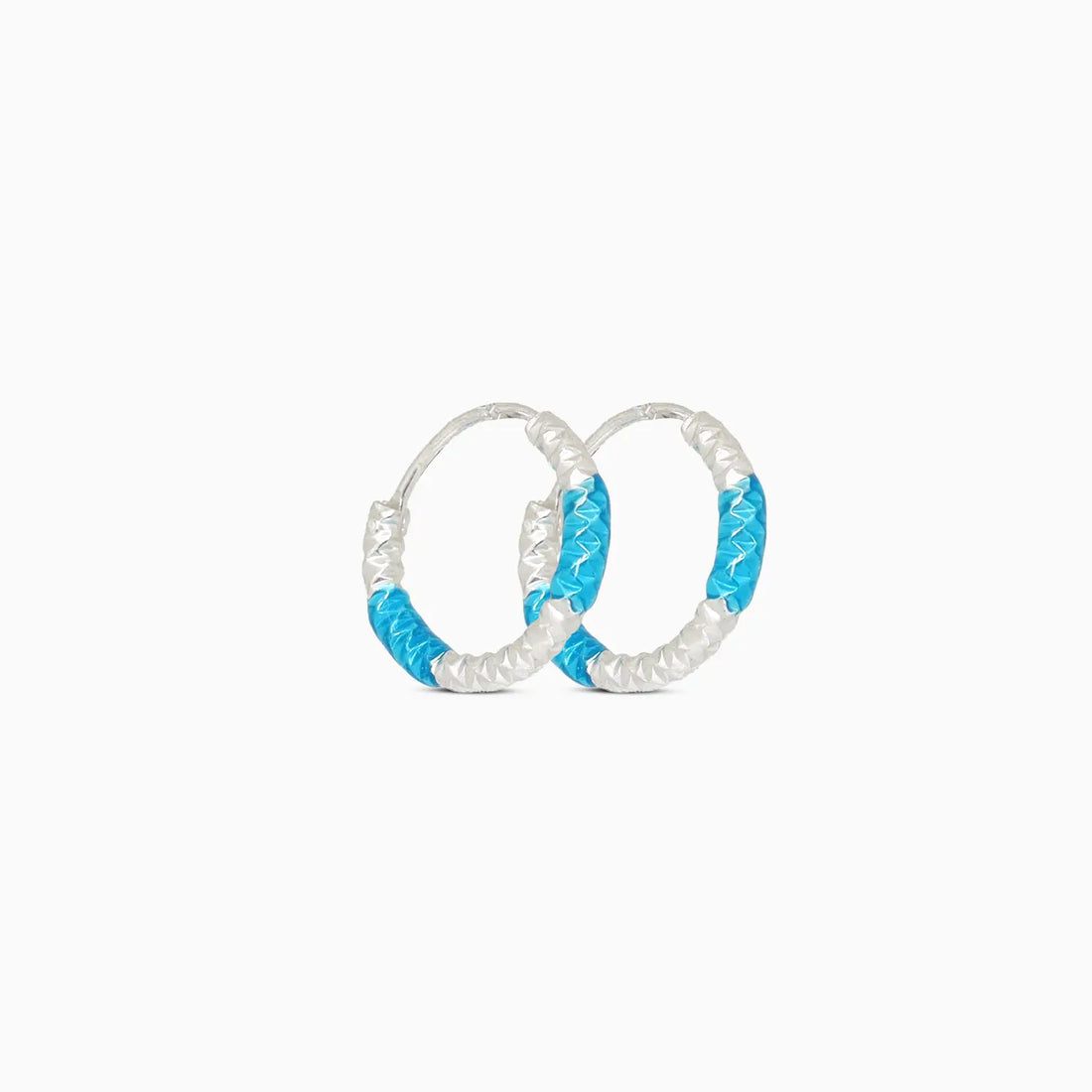 Lime Twist Silver Hoop Earrings - Made With Pure 925 Silver