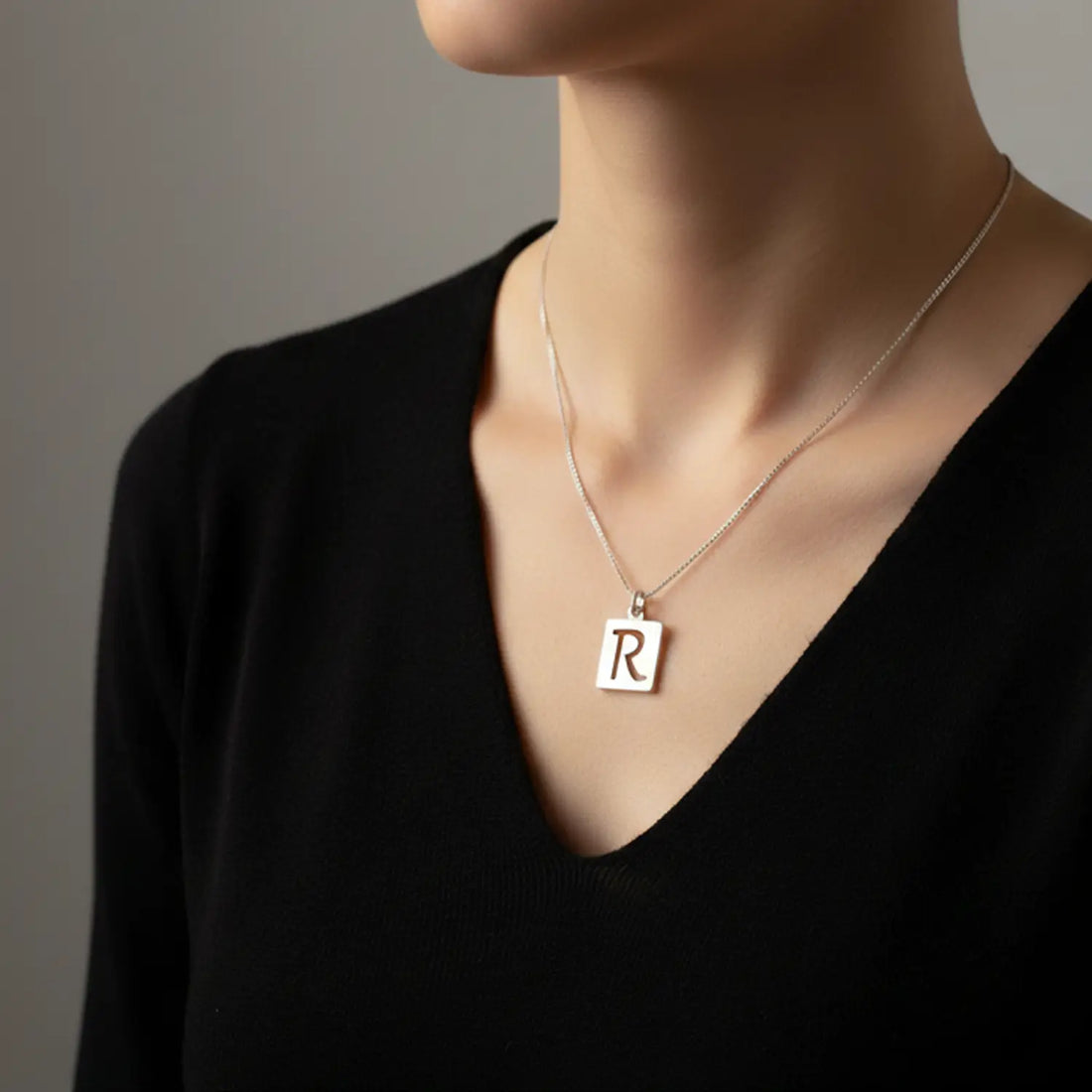 Pure Silver ‘R’ Initial Pendant - Made With Pure 925 Silver