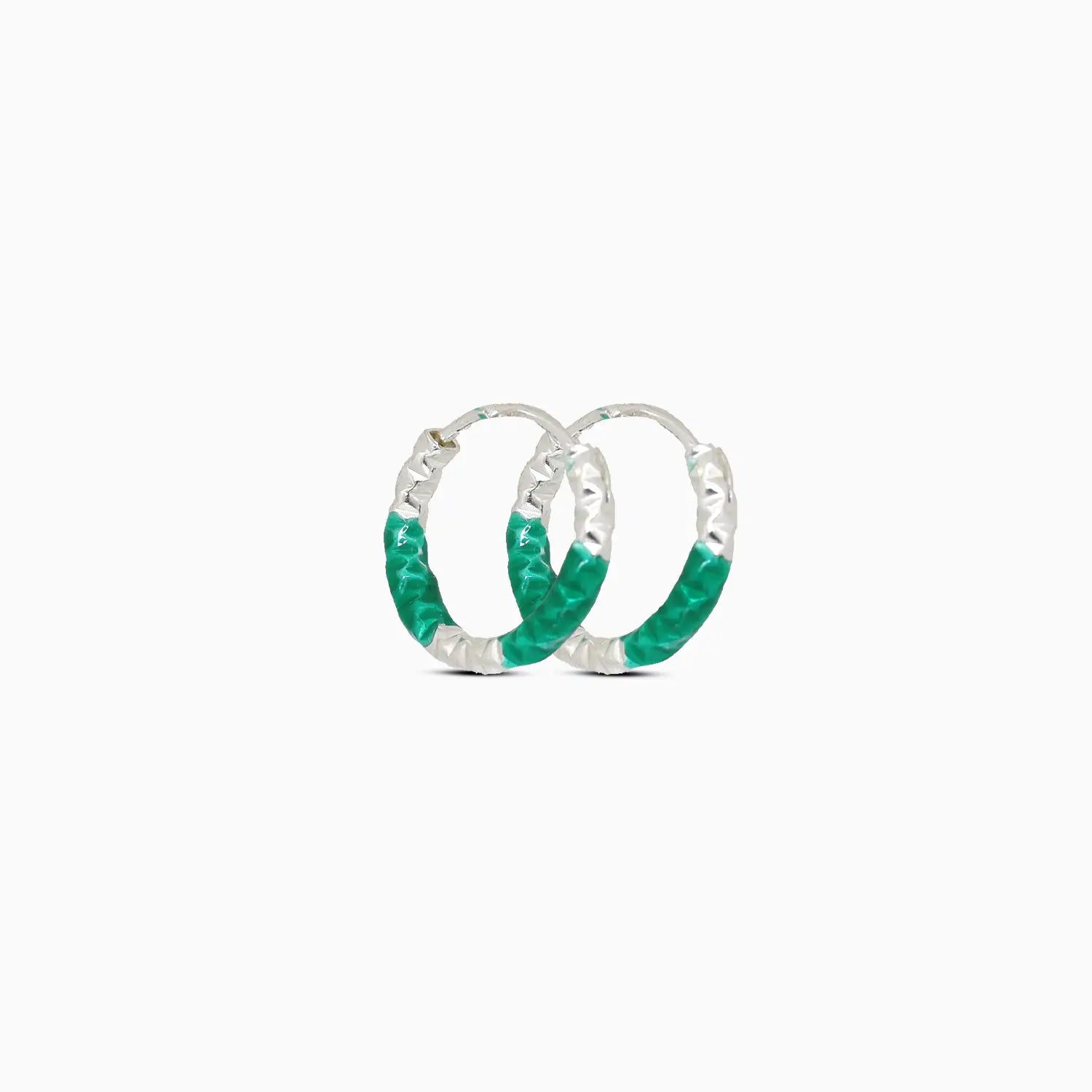 Lime Twist Silver Hoop Earrings - Made With Pure 925 Silver
