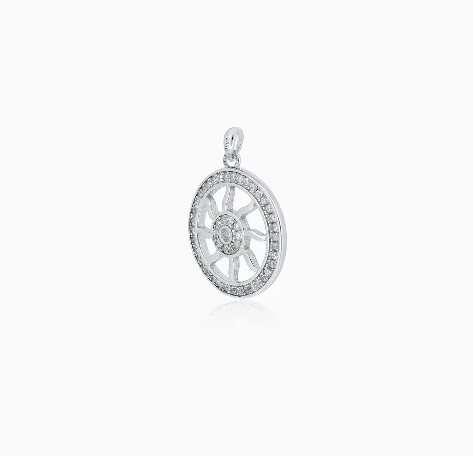 Radiant Wheel of Life Silver Pendant Made With Pure 925 Silver