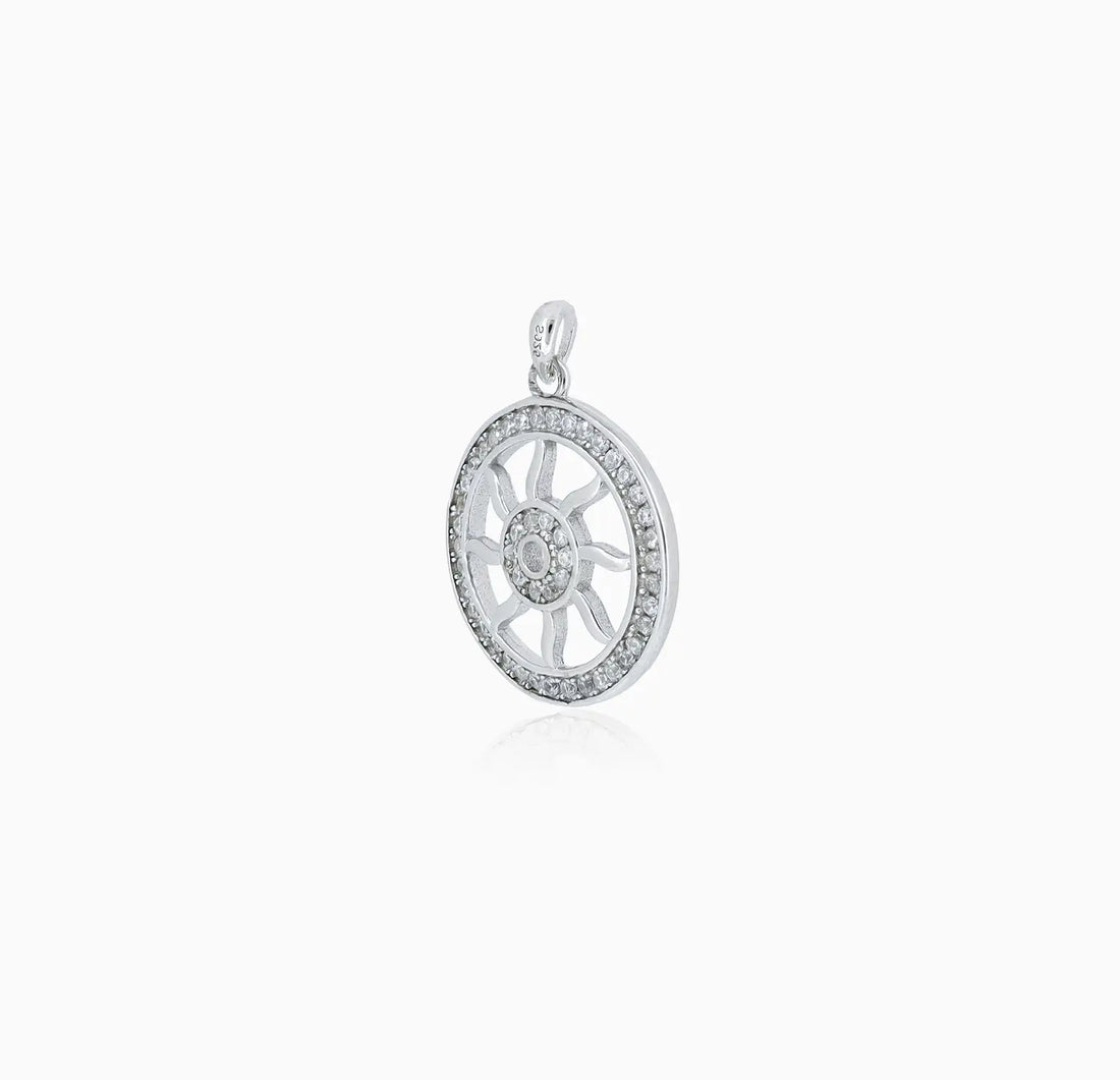 Radiant Wheel of Life Silver Pendant Made With Pure 925 Silver