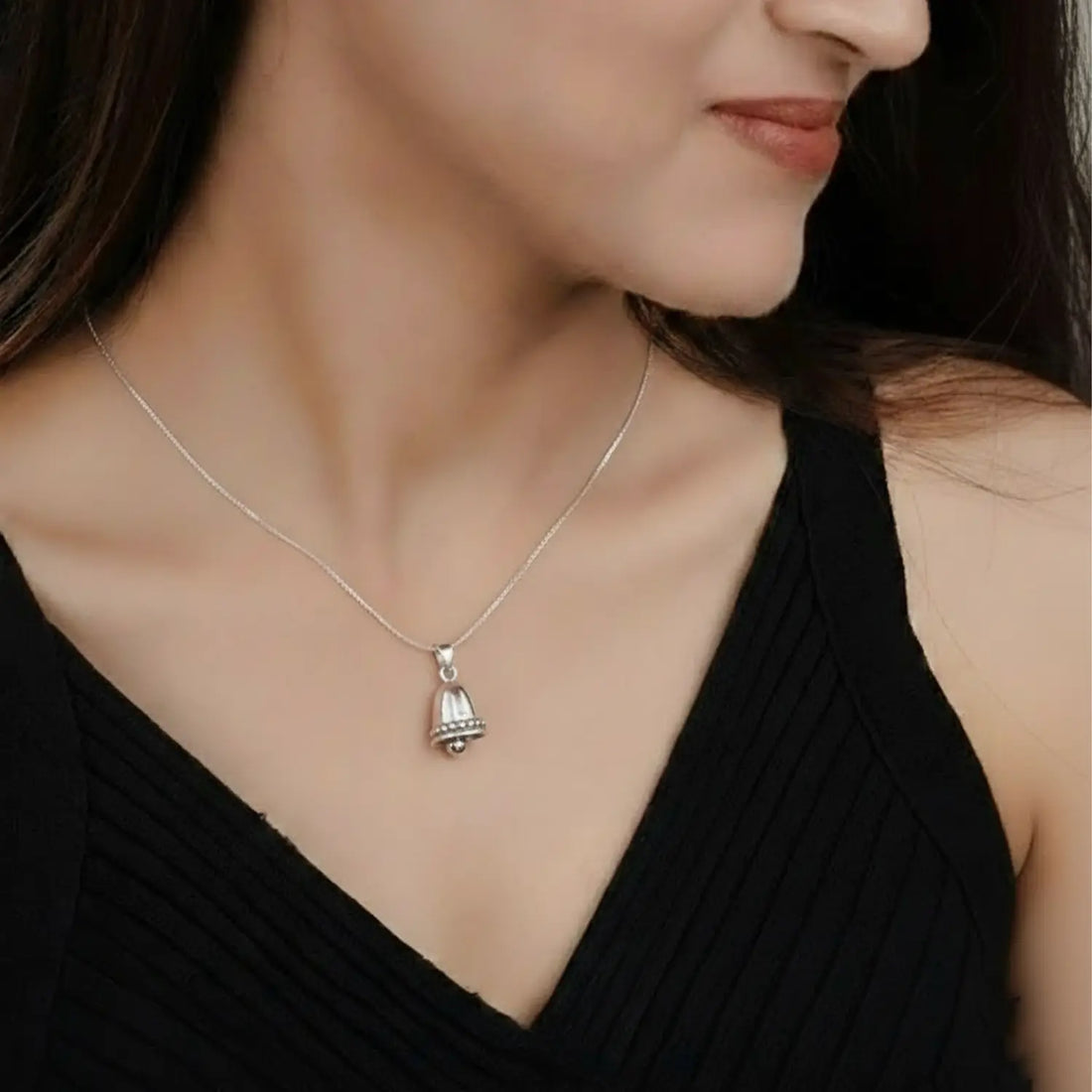 Elegant Bell Design Pure Silver Pendant - Made With 925 Pure Silver