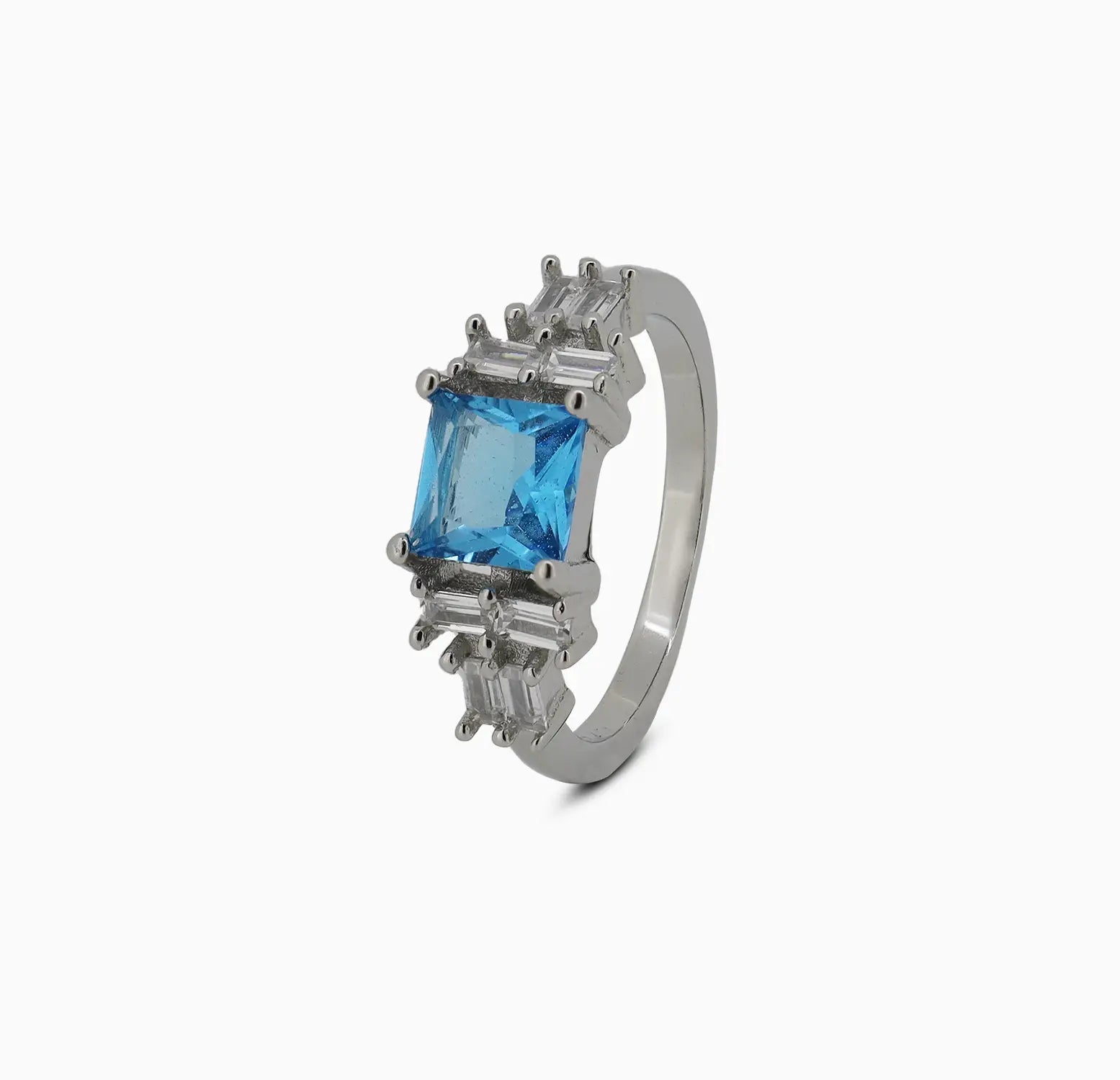 Blue Radiance Pure Silver Ring - Made With Pure 925 Silver