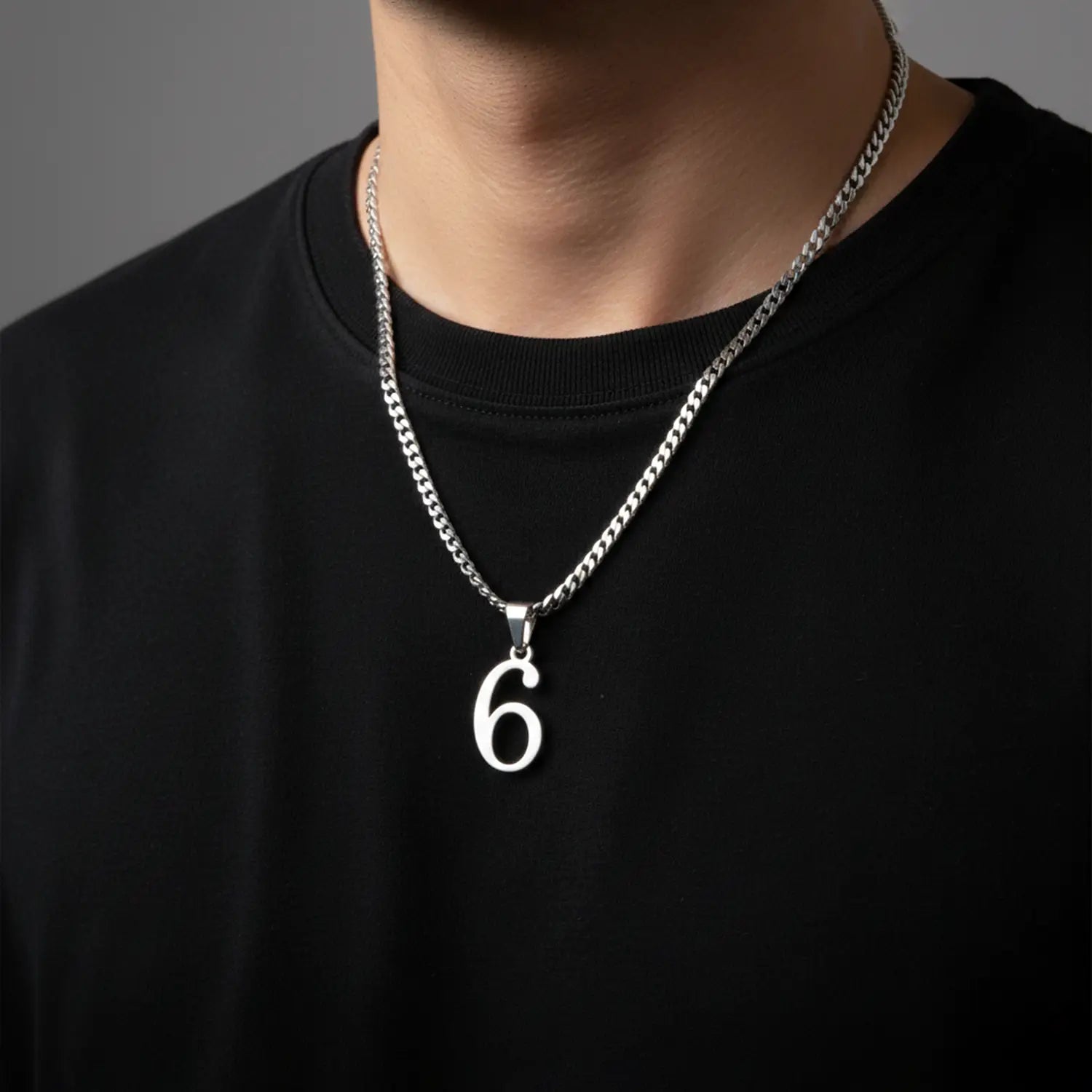Pure Silver Number '6' Pendant - Made With Pure 925 Silver