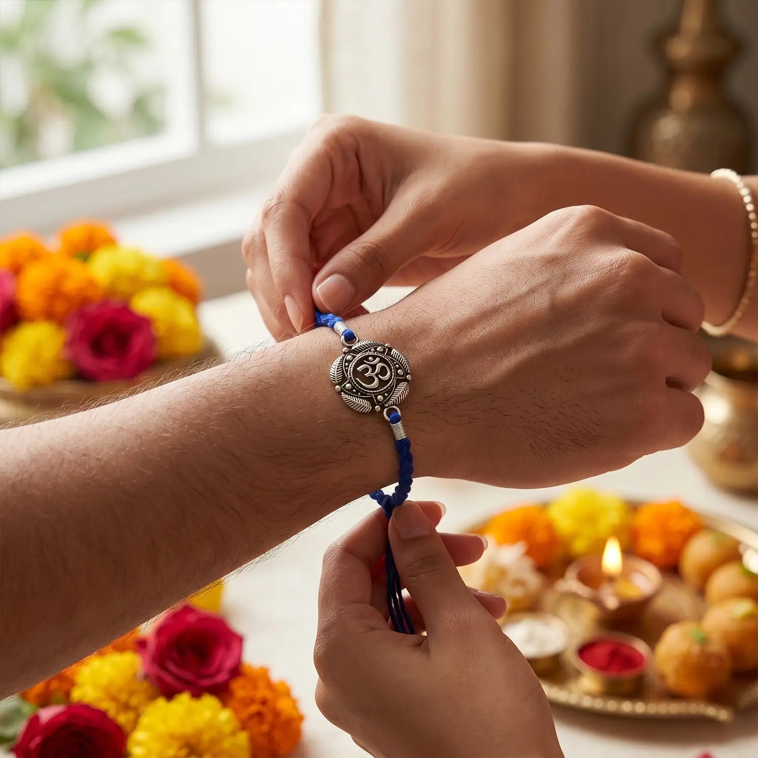 Om Divine Silver Rakhi - Made With Pure 925 Silver