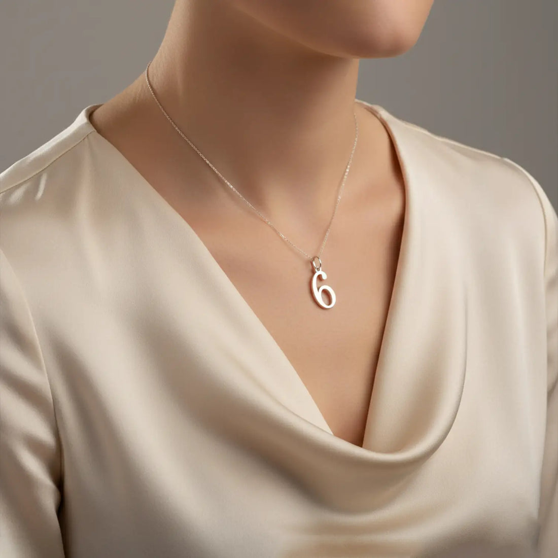 Pure Silver Number '6' Pendant - Made With Pure 925 Silver